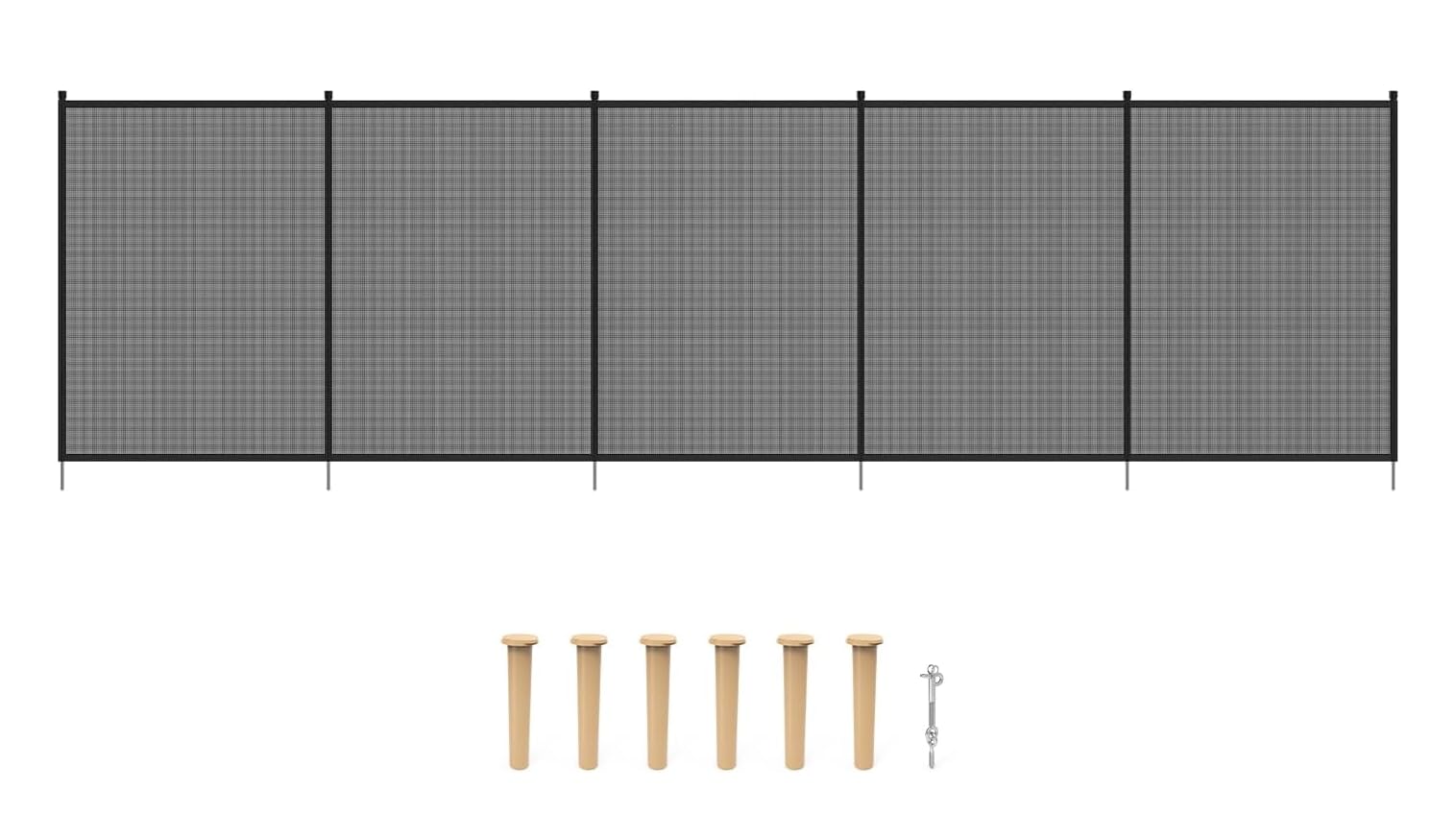 POOL FELLOWS 1.23m X 4.58m Removable Pool Safety Fence, Pet Backyard Barrier, Temporary Mesh Pool Fence for Backyard, for Inground Swimming Pools, DIY Fencing Section in Black