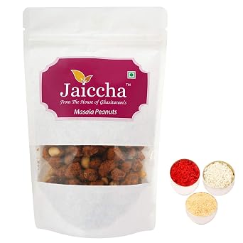 Jaiccha Ghasitaram Bhaidooj Gifts - Masala Peanuts 200 GMS in White Paper Pouch