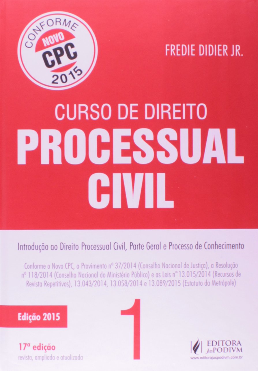 Capa de Curso de Direito Processual Civil. Reescrito com Base no Novo CPC - Volume 1