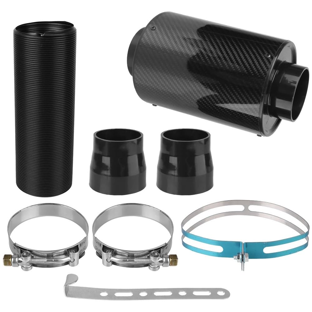 kaltluft induktionskit 1 Set Rohr Schlauch Kit Feed Geschlossene Ansaugung Induktion Universal Faser Ansaugfilter Box Auto Carbon Faser Kaltluftfilter luft mit filter