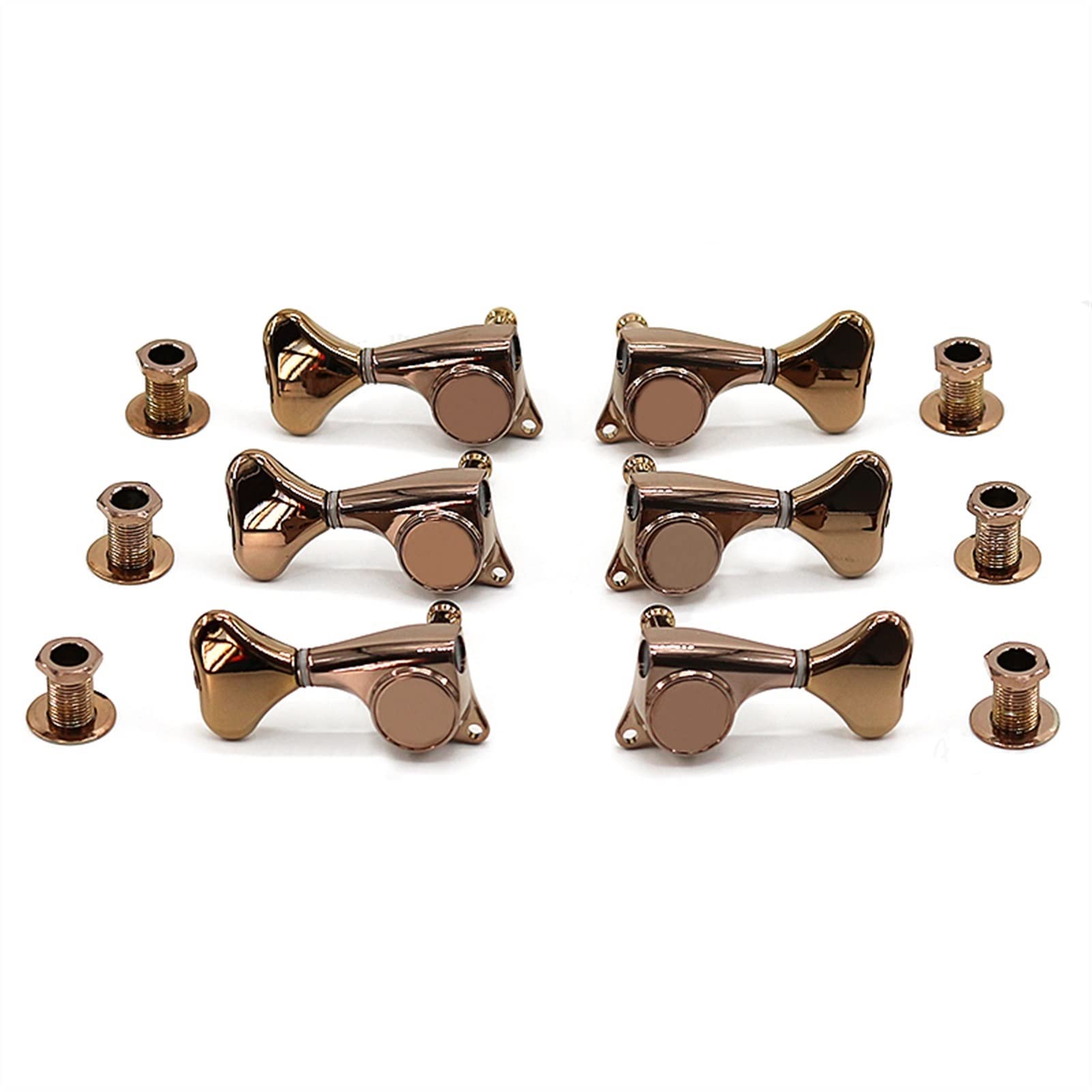 Stimmwirbel Gitarrensaiten Akustikgitarre Knob Welle String Rolle Butterfly Fishtail Tuner (Color : Bronze)