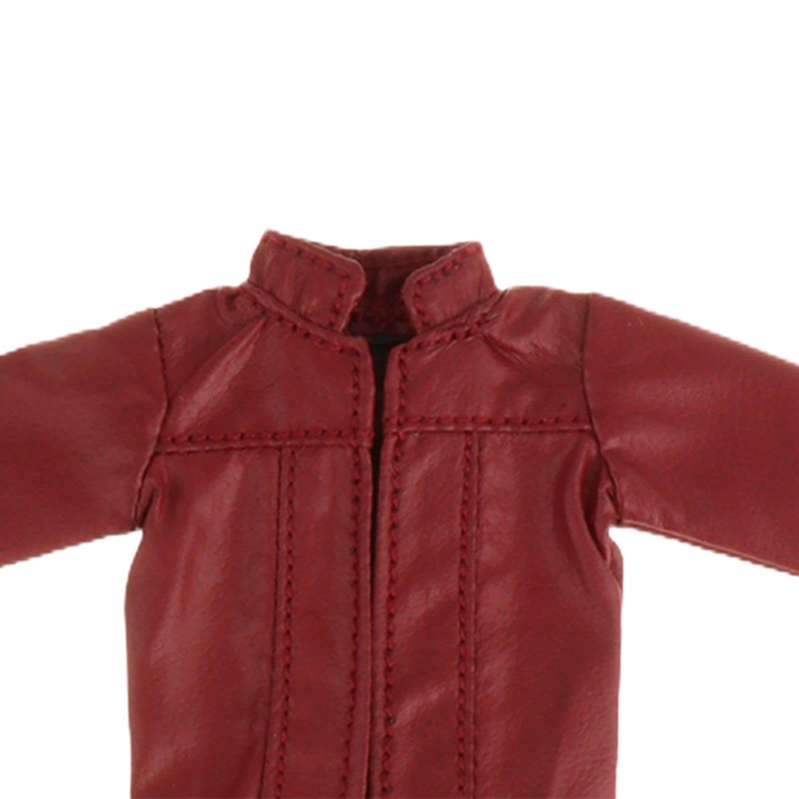 5 Sets mit 1/12 weiblichen Puppenkleidern, PU-Lederjacke mit Hose, Mini für 15,2 cm große Figuren
