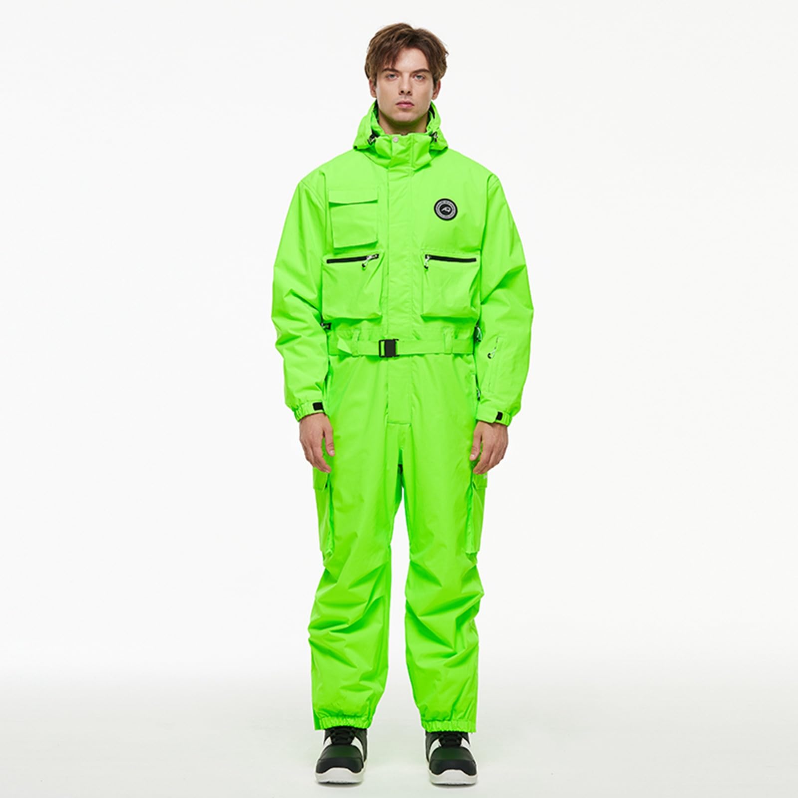 Traje de esquí para hombre, resistente al agua, a prueba de viento, con capucha, traje de esquí, traje de snowboard, traje de esquí de una pieza, mono de esquí aislado