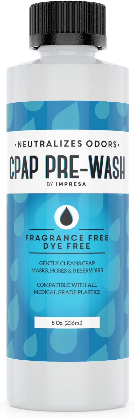 IMPRESA CPAP Pre-Wash Cleaning Solution - 8 Fl Oz, Made in USA - Odor Neutralizing Unscented Soap - Deep Pre-Wash Cleaning - Compatible with CPAP & BiPAP Machines