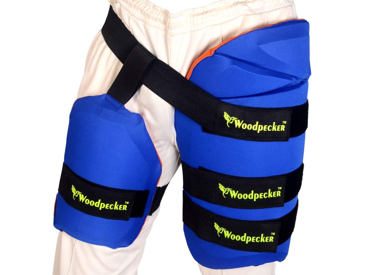 Woodpecker Thigh Guard for Cricket (for Left Hand) (Blue & Orange, Small) (B08GQ1S9FD) Amazon Price History, Amazon Price Tracker