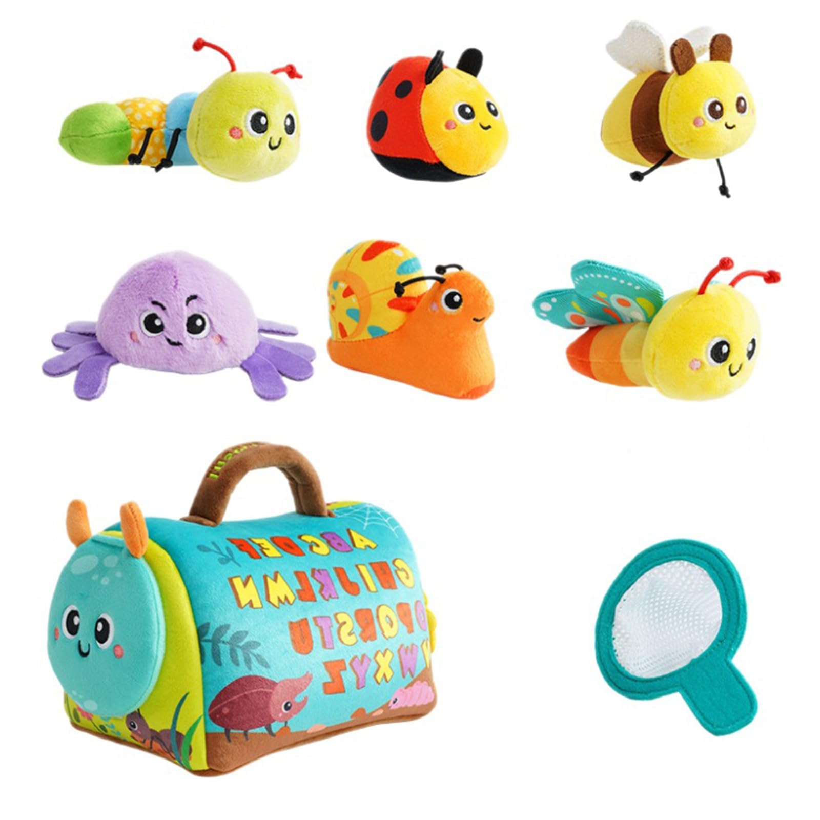 Lot de 6 figurines de créatures douces en peluche naturelle