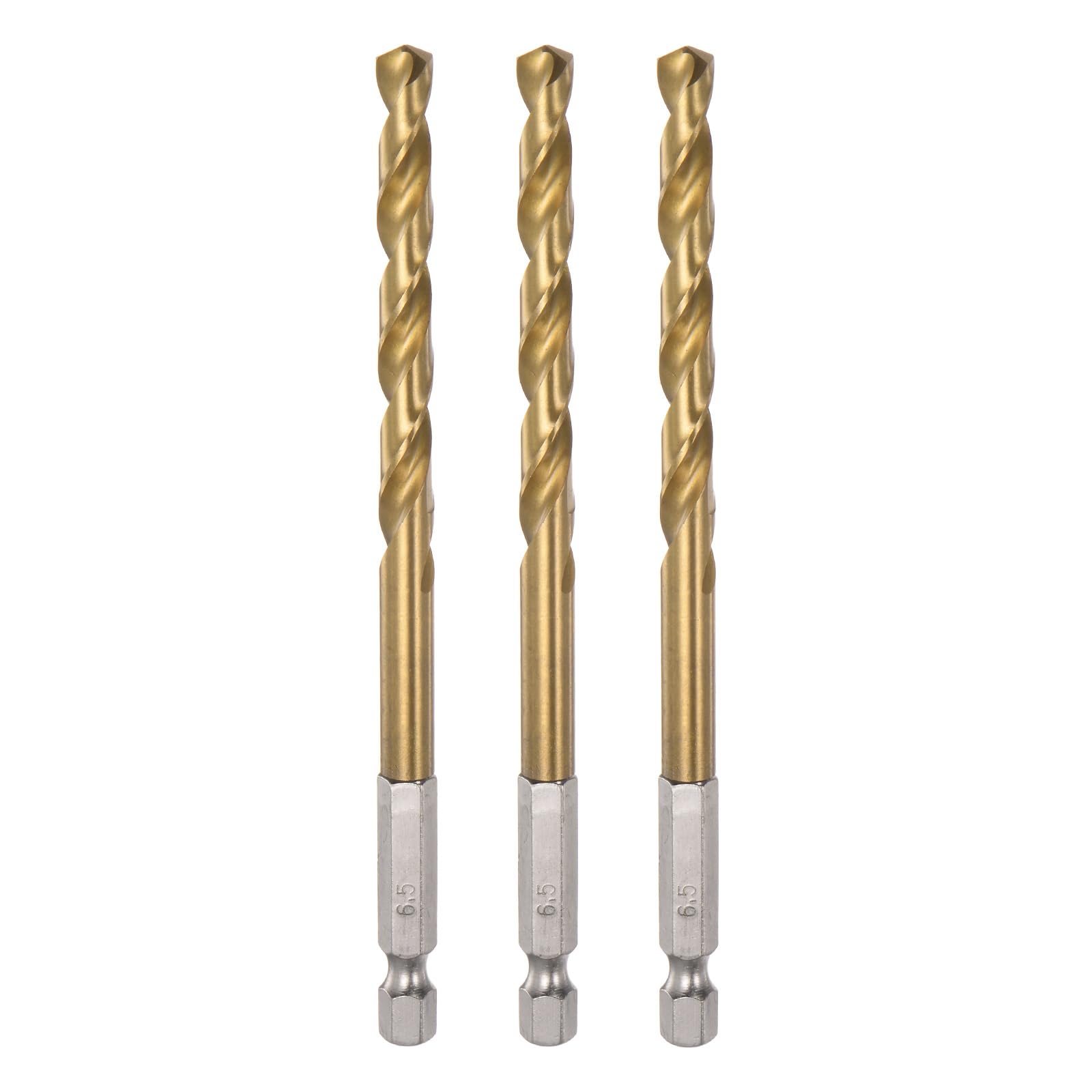 Brocas de titanio 1,5-13 mm, vástago hexagonal 1/4", M35, acero alta velocidad, totalmente rectificadas, for madera y inoxidable, 2-10 unidades(10mm 3pcs)
