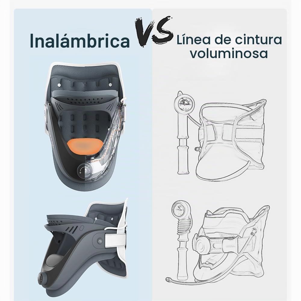 HEYOUTH Dispositivo de Tracción Cervical Ajustable y Ligero - Soporte para Cuello con Airbag, Alivio Dolor y Alineación Vertebral para Uso en Hogar