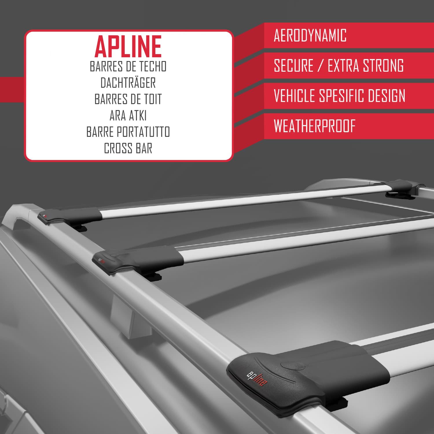 Compatible avec Renault Trafic 3 (X82) 2015-2025 Fly Model Barres de Toit Railing Porte-Bagages de Voiture Gris Aluminium 3 Barres
