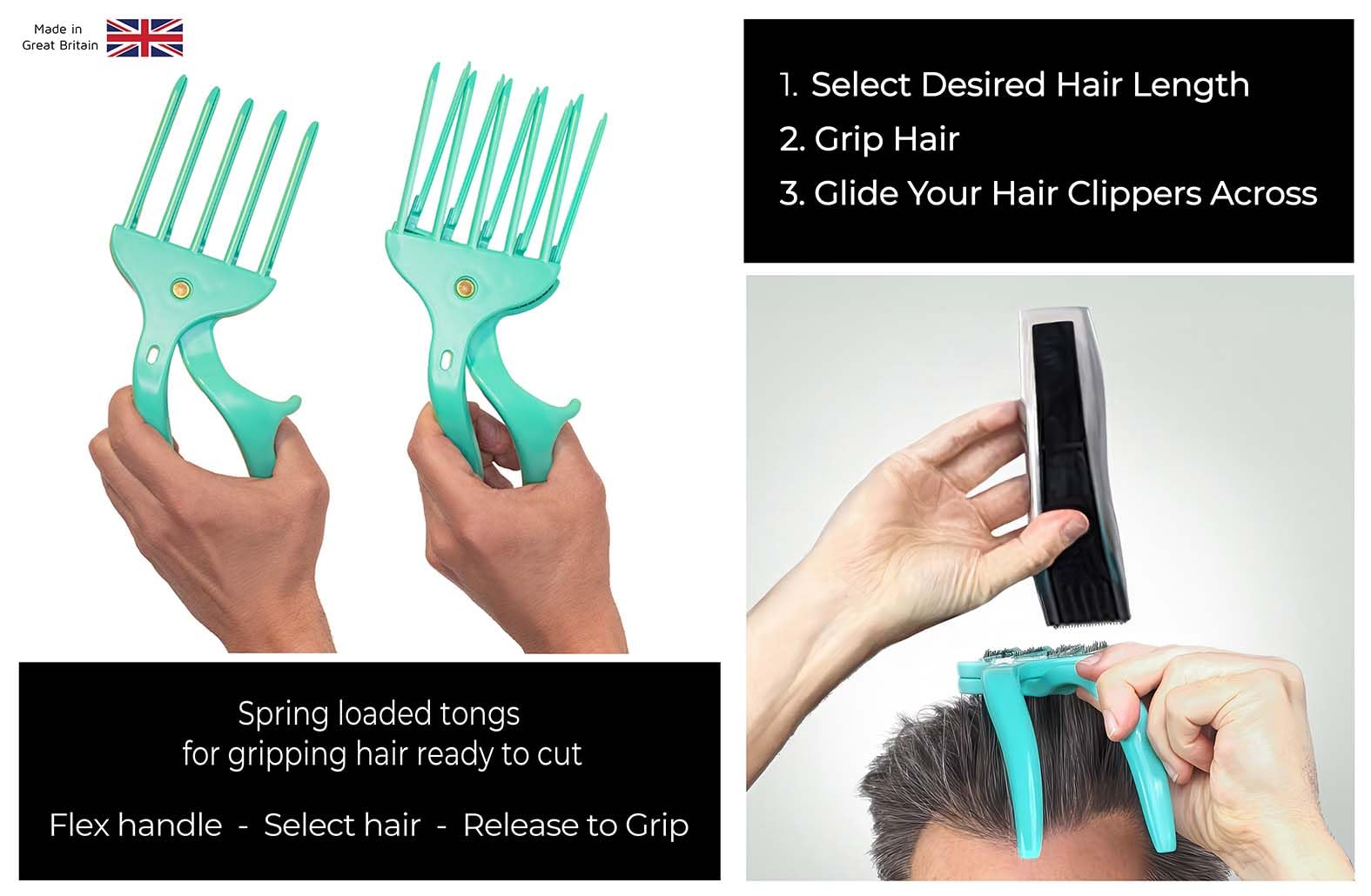 Cut and Trim Your Own and Other's Hair at Home with Ease Using Grip and Trim. Use with Your Hair Clippers Men, Hair Cutter Kit, Self Haircutting, DIY Haircutting.