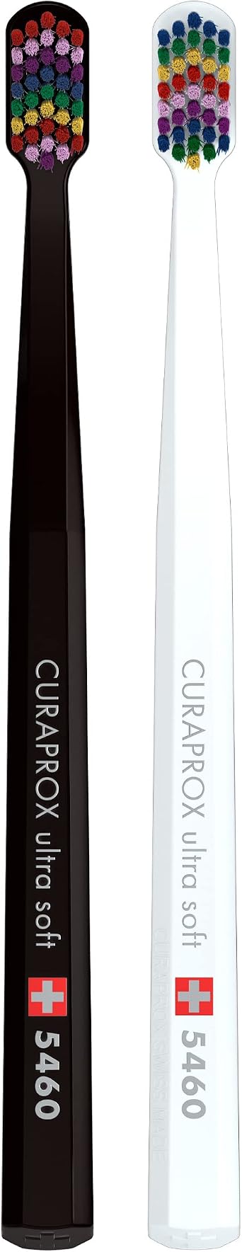 Curaprox CS 5460 Handheld Toothbrush Ultra Soft, Special Edition: Happy Lil Teeth, 2 Pieces, Soft Toothbrush