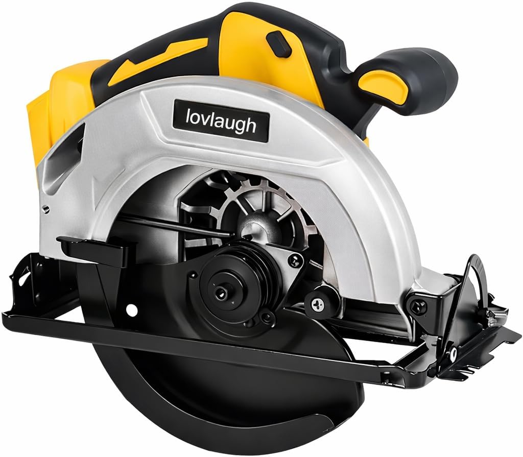 7-1/4 Inch Cordless Circular Saw Compatible with 20V MAX Battery (NO Battery) 5300 RPM Brushless Motor, 6-1/2" Depth Cut, 0-50° Bevel, Electric Brake, with 2 Blades & Carry Case