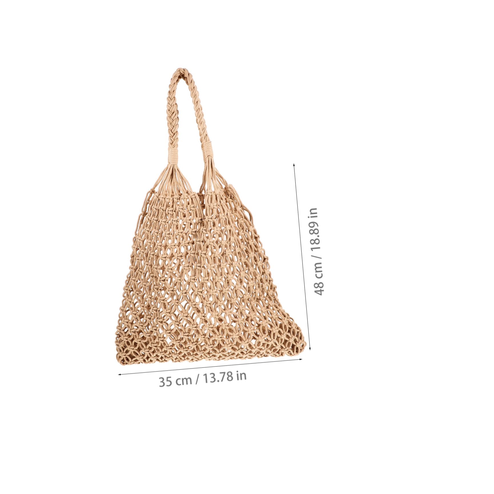 LALAFINA Borsa a Tracolla in Cotone Intrecciato a Rete, Leggera e Riutilizzabile per Spiaggia e Picnic