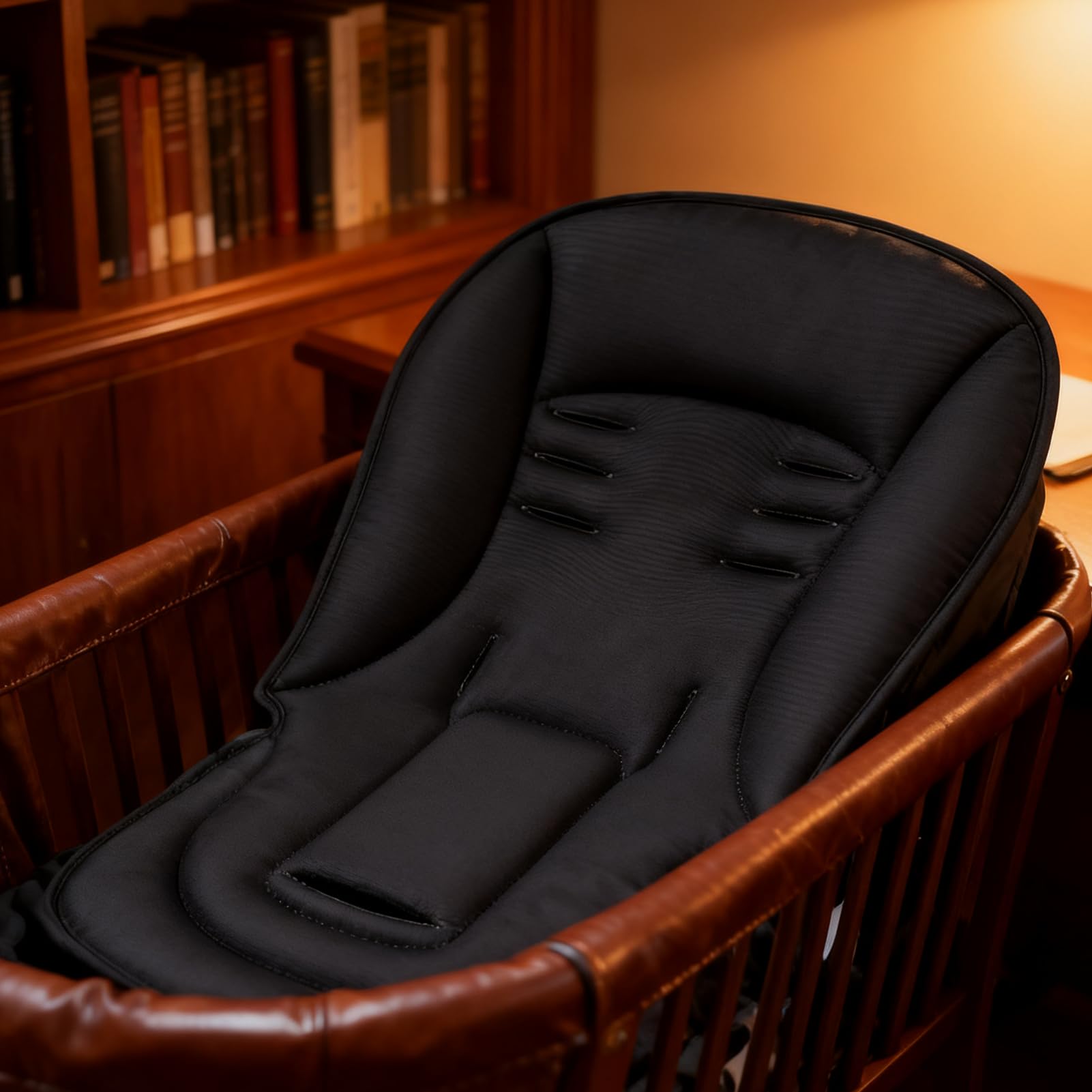 Pushchair – 14.96 x 30.71 Inches Padded Pushchair, Height Adjustment Breathable Cushion, High Chair Pad for New Parents Outdoor Activities — view 9