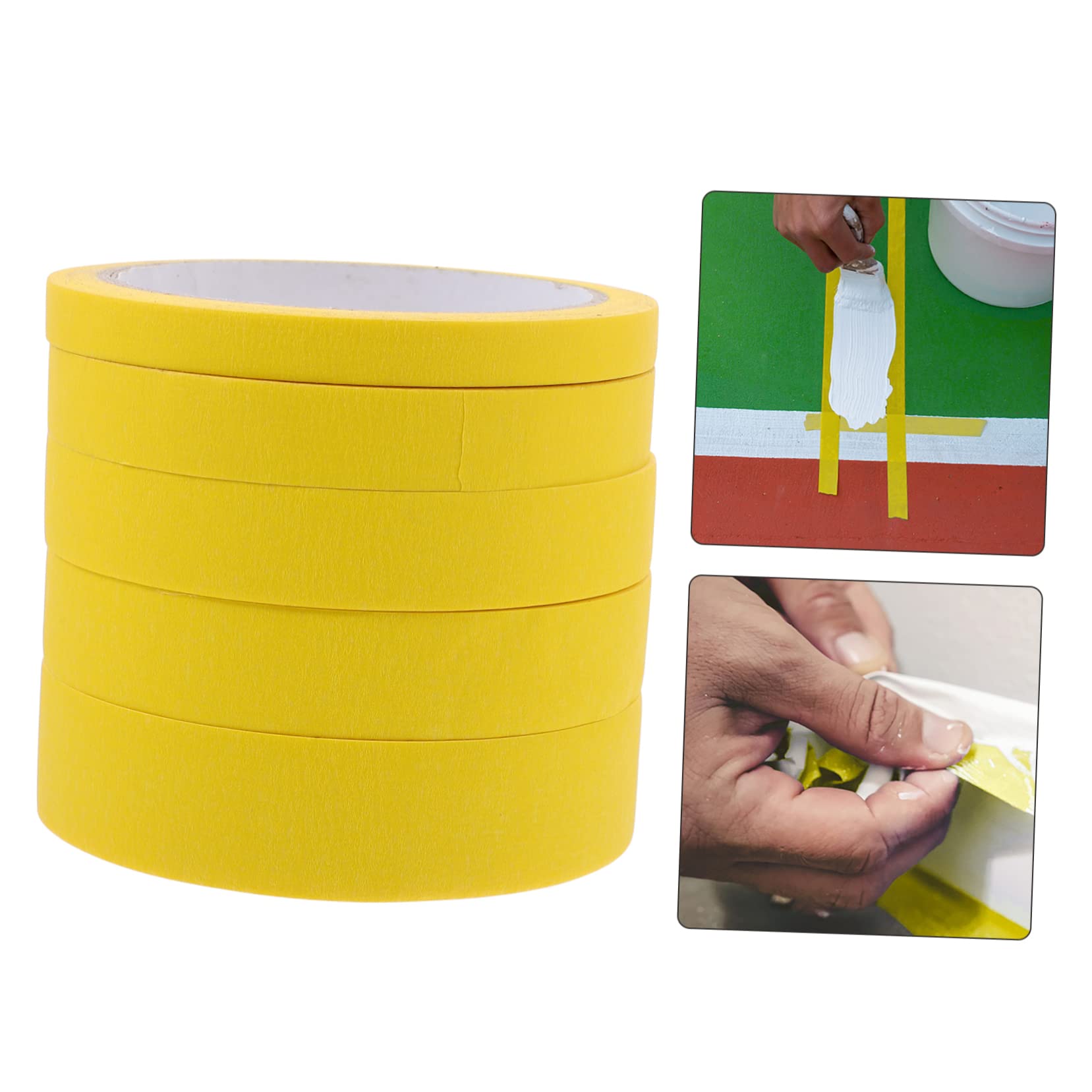 NUOBESTY 3 Sätze Abdeckband Dünnes Klebeband Papierband Möbelband Farbband Dickes Klebeband Für Die Automobil Und Möbelbearbeitung Möbelklebeband Krepppapier Gelb 5 Rollen * 3