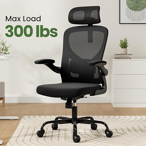 Miniatura 7 de Ergonomic Office Desk Gaming Chair with Headrest, High Back Computer Swivel Rolling Chair, Adjustable Lumbar Support Armrests for Home Office Study