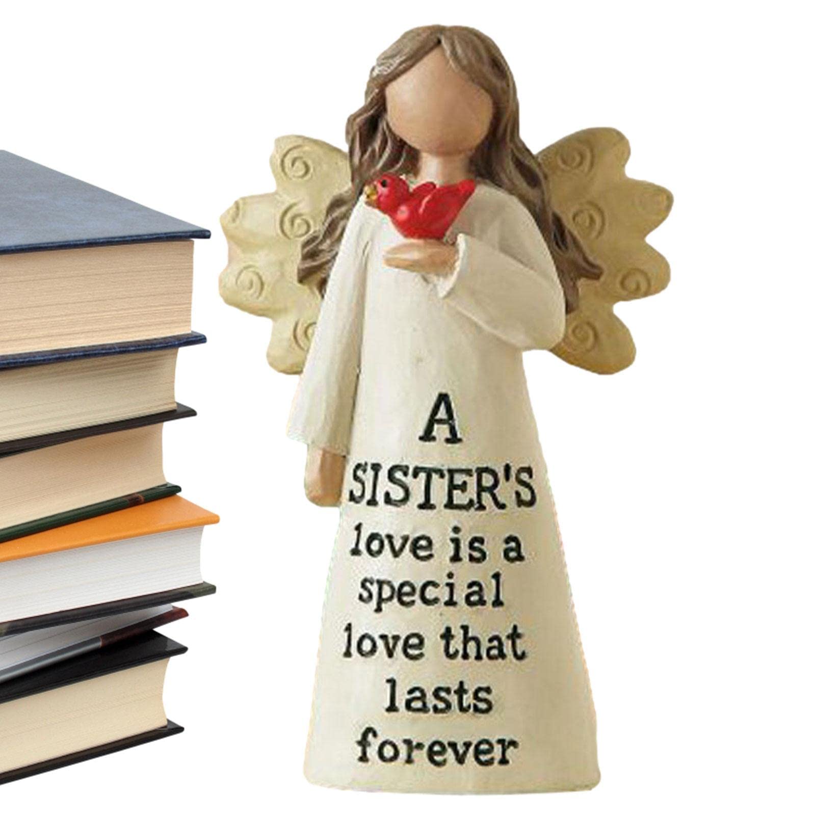 LINGJIONG Angel Figurines for Sisters | Celebrating Friendship Figurine Home Decor - Friendship Gifts for Women Friends, Desktop Decor
