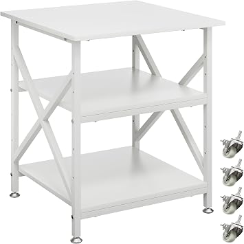 3 Tier Printer Stand, Large 23.6"x23.6" Printer Table with Wheels
