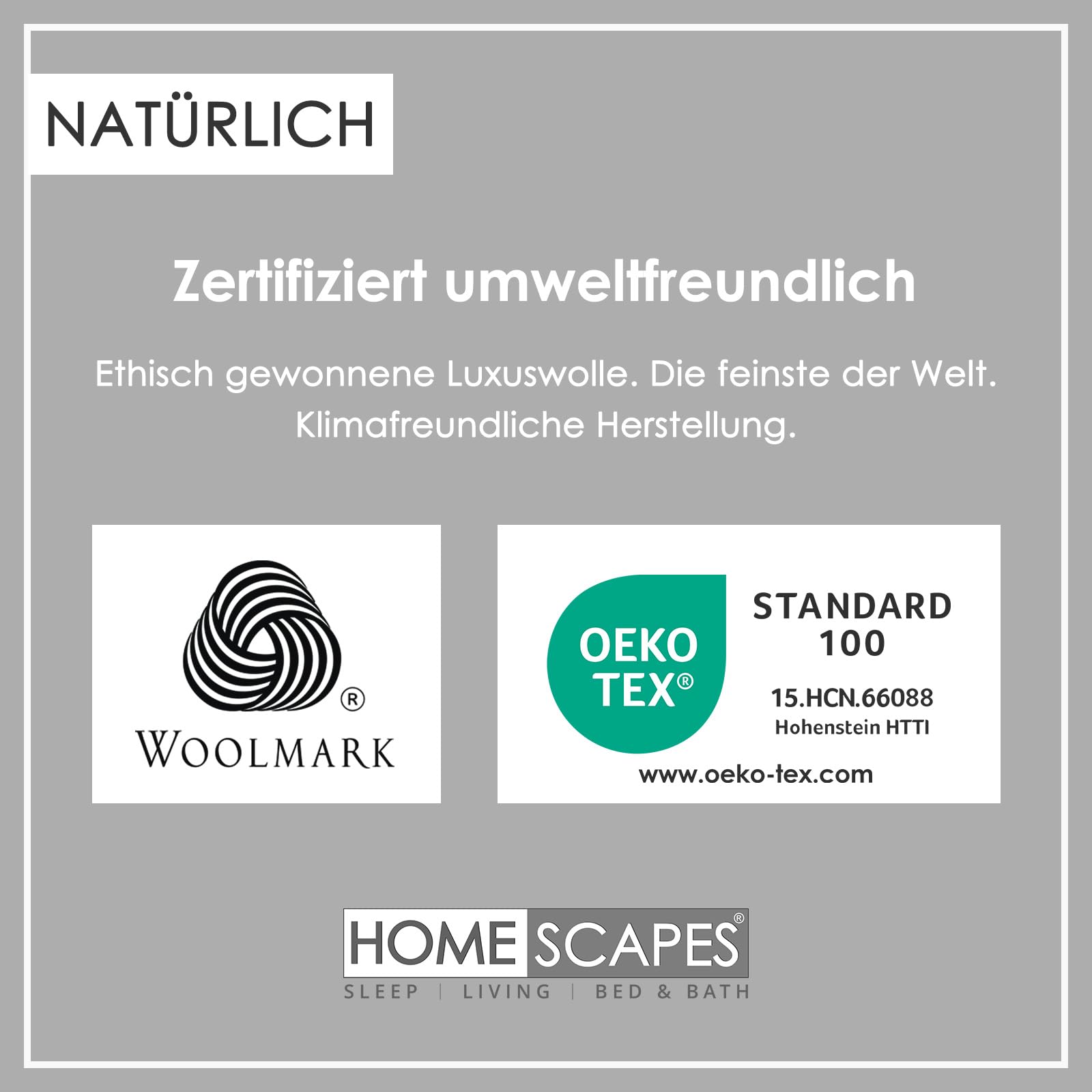 Homescapes Schwere Bettdecke Schafwolle 150x200 cm, Herbst/Winter-Bettdecke mit Wollfüllung & Baumwollbezug, Wollbettdecke mit 400 GSM Füllung, Oeko-TEX Standard 100