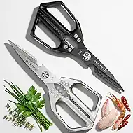 Kitchen Scissors for Food Japanese Shear - 2 PCS Poultry Shears, All Purpose Heavy Duty for Chicken, Meat, Quail, Fish, Turkey, Vegetables, Stainless Steel Cooking Scissors, Dishwasher Safe