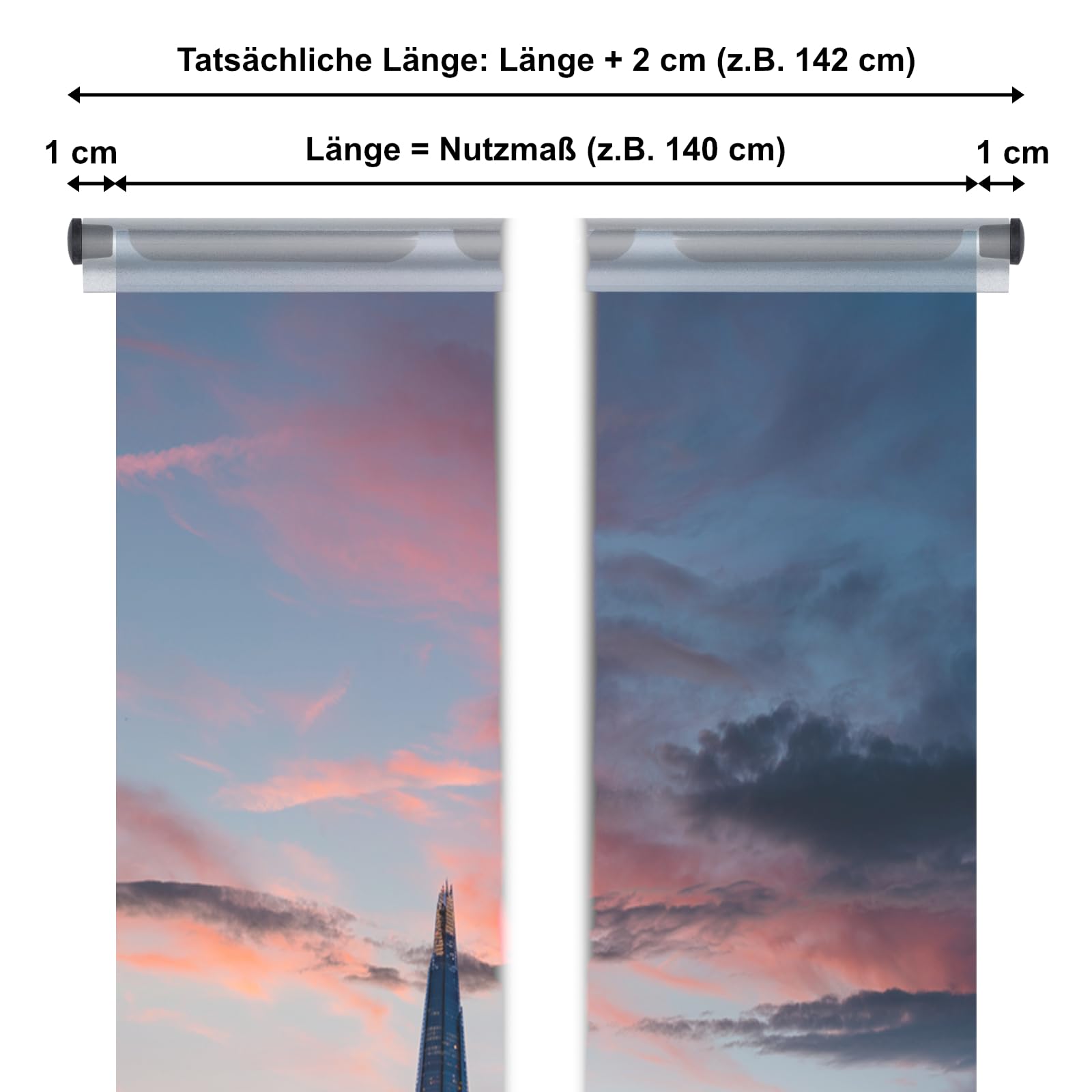 Leha Posterschienen, Posterclip, Plakatschienen Set 140cm Aluminium Eleganz