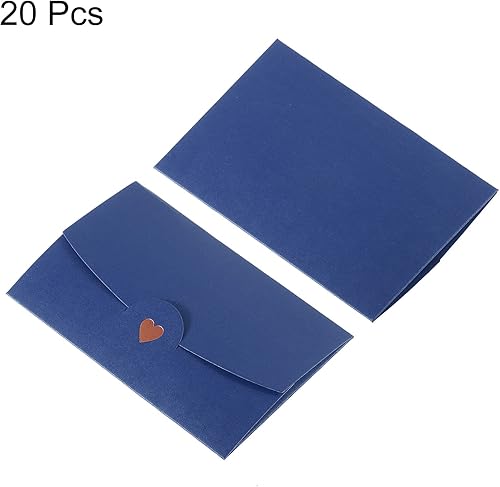 Miniatura 3 de PATIKIL Mini sobres paquete de 20 pequeños soportes para tarjetas de regalo sobres de invitación de negocios retro con corazón dorado para boda