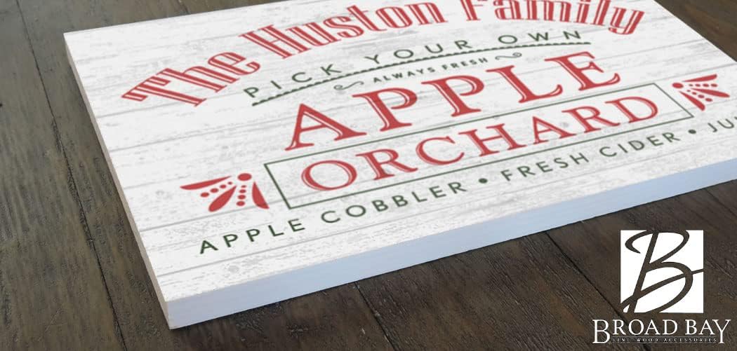 Custom Apple Orchard Sign Personalized Farmhouse Sign Rustic Wooden Wall Art Custom Home Decor Gift 16.5in x 10.5in