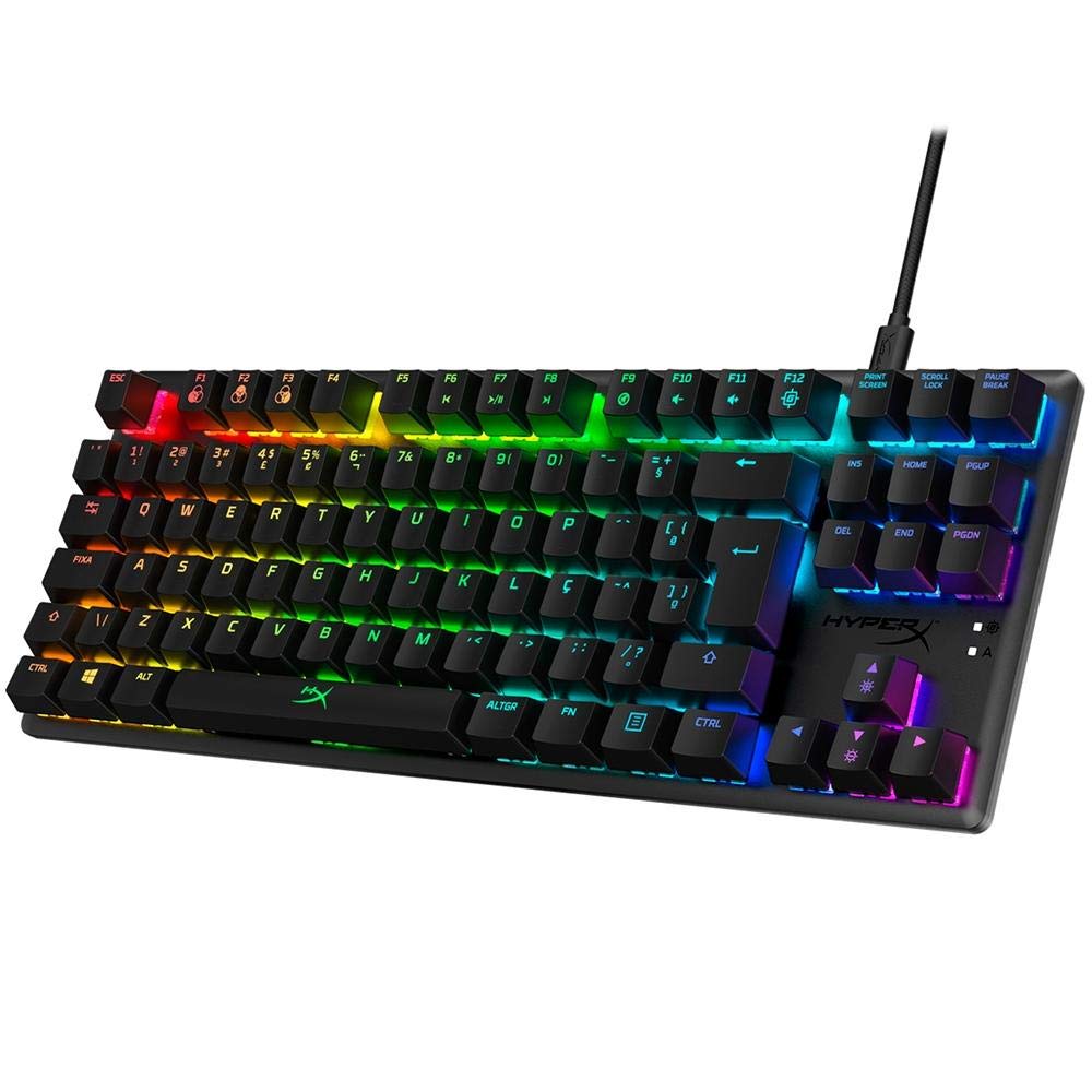 HyperX Alloy Origins Core – Tenkeyless Mechanical Gaming Keyboard, Compact, TKL, RGB LED Backlit, Red Switch (Linear), Portoghese (BR)