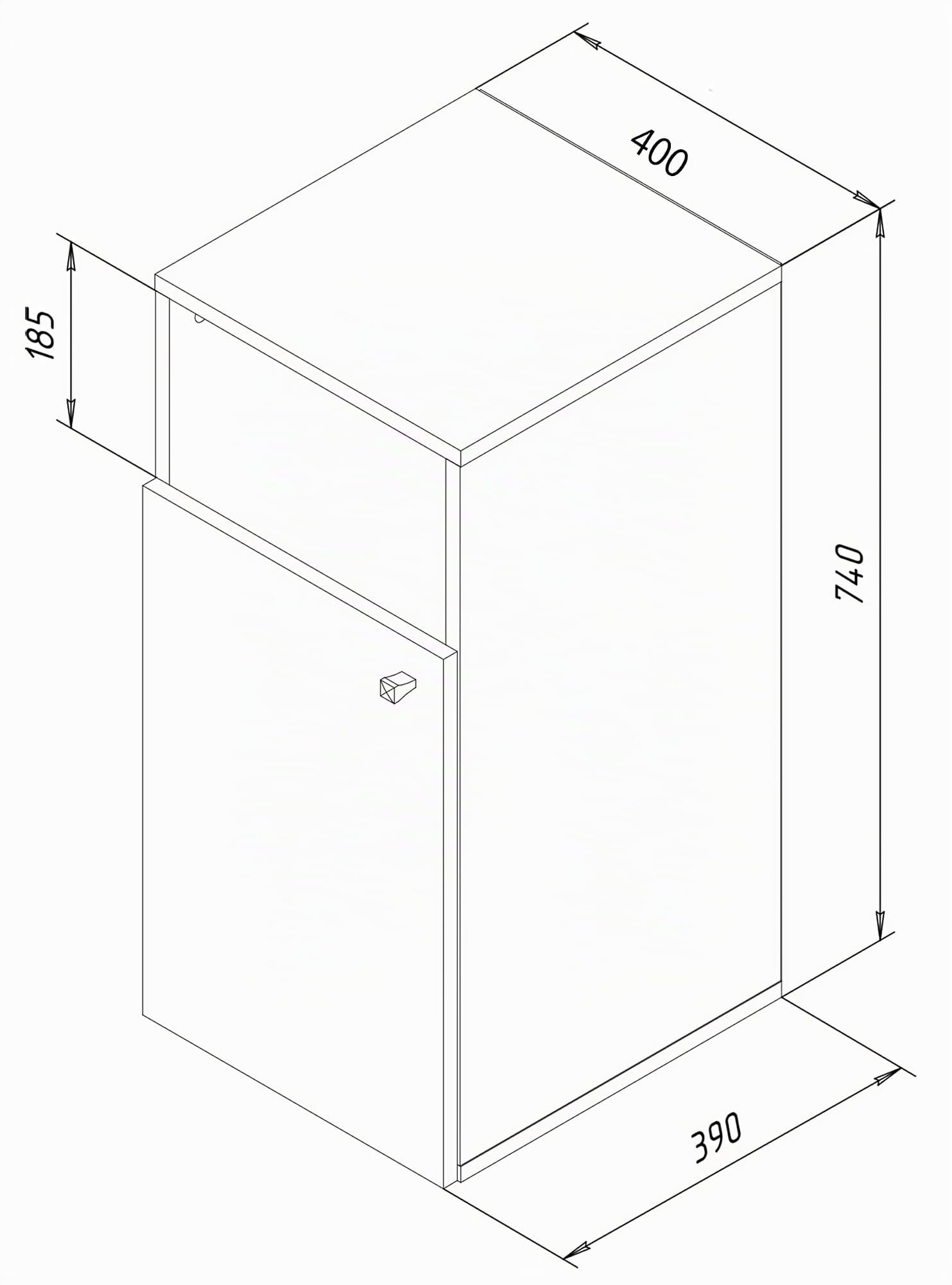 VCM Holz Wäscheschrank | Wäschetruhe | Wäschekorb | Maße ca. H. 74 x B 40 x T. 39 cm – Dreso L 1f