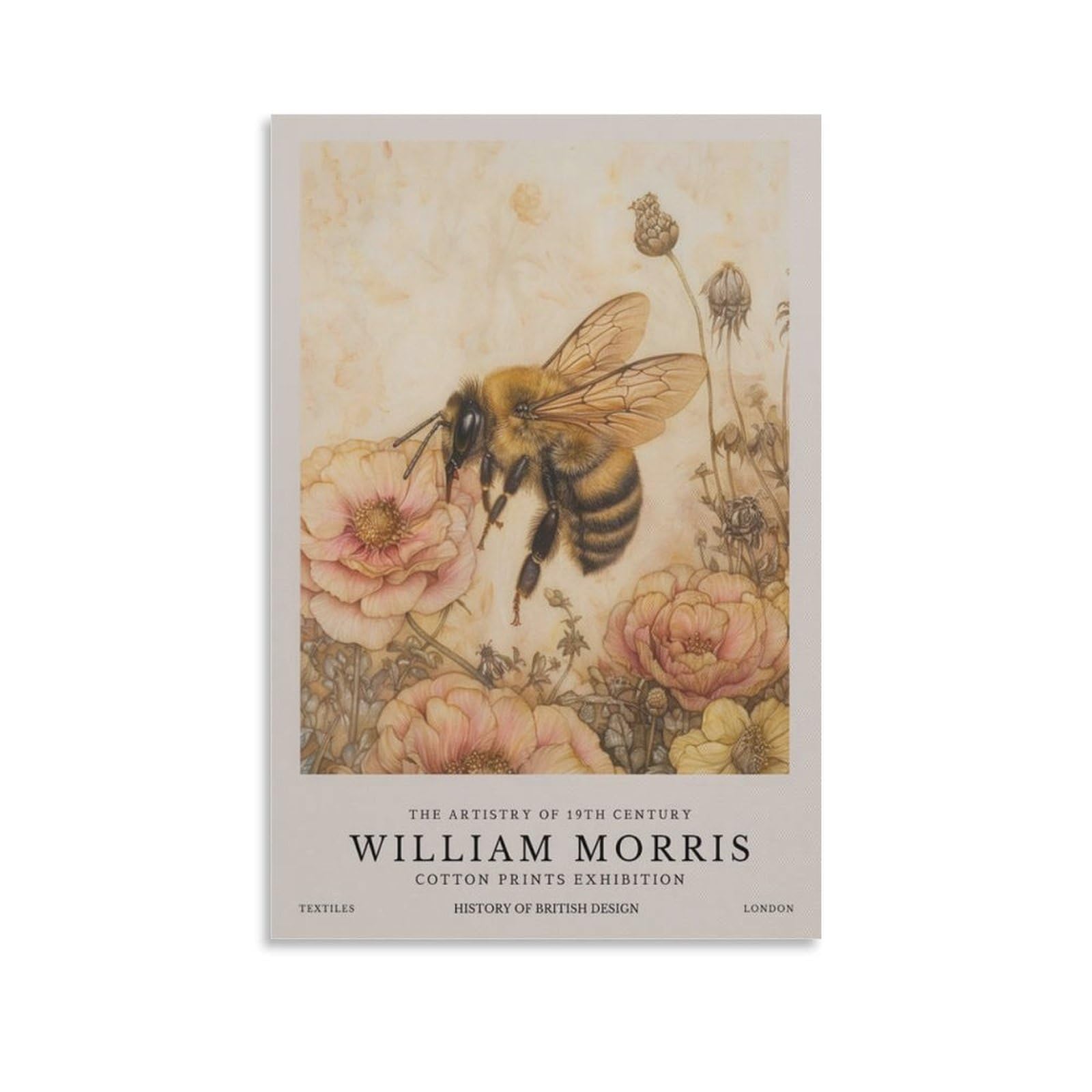 William Morris Bee Collecting Flowers Vintage Poster For Wall Decor Canvas Wall Art For Living Room Decor 16x24inch(40x60cm)