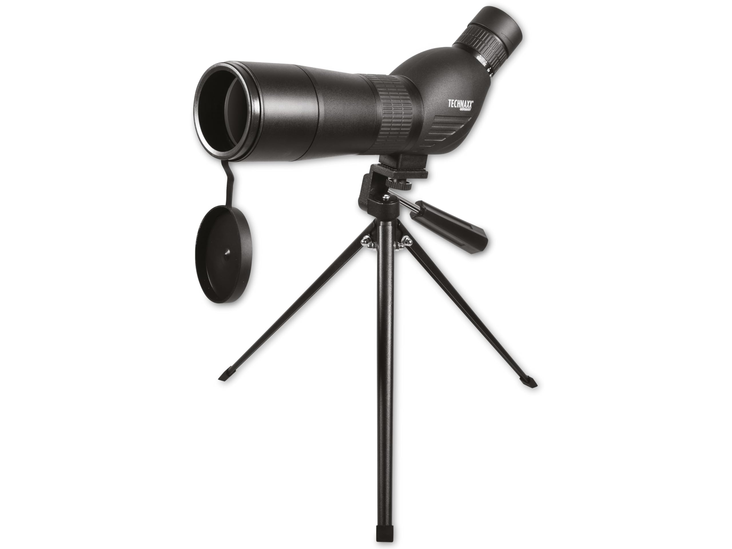 Technaxx Cannocchiale 20-60x60 con Treppiede per Birdwatching Caccia Tiro Sportivo – Telescopio Zoom con Obiettivo 60mm Prisma BK7 Lenti Trattate Borsa da Trasporto Outdoor Natura Viaggio TX-180