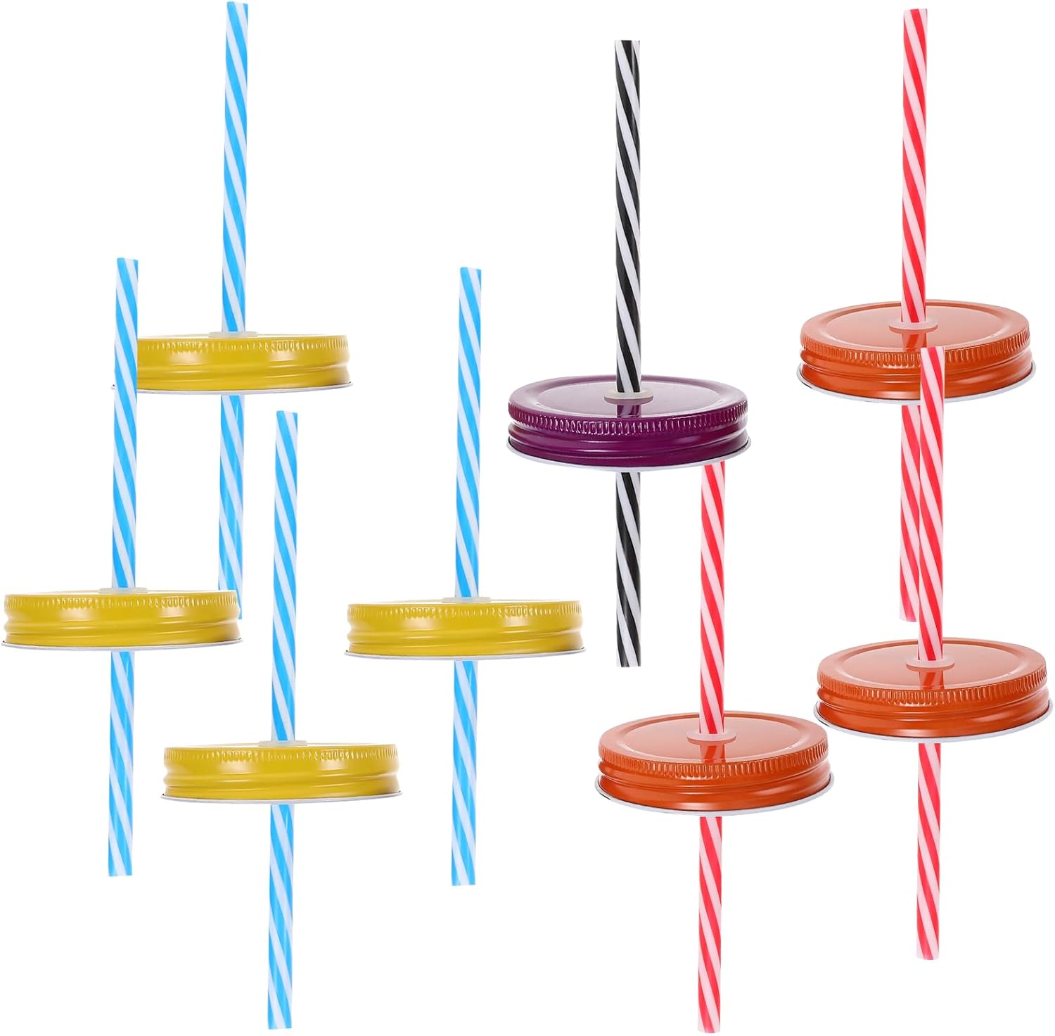 SHERCHPRY Stainless Steel Straw Jars with Lids Wide Mouth