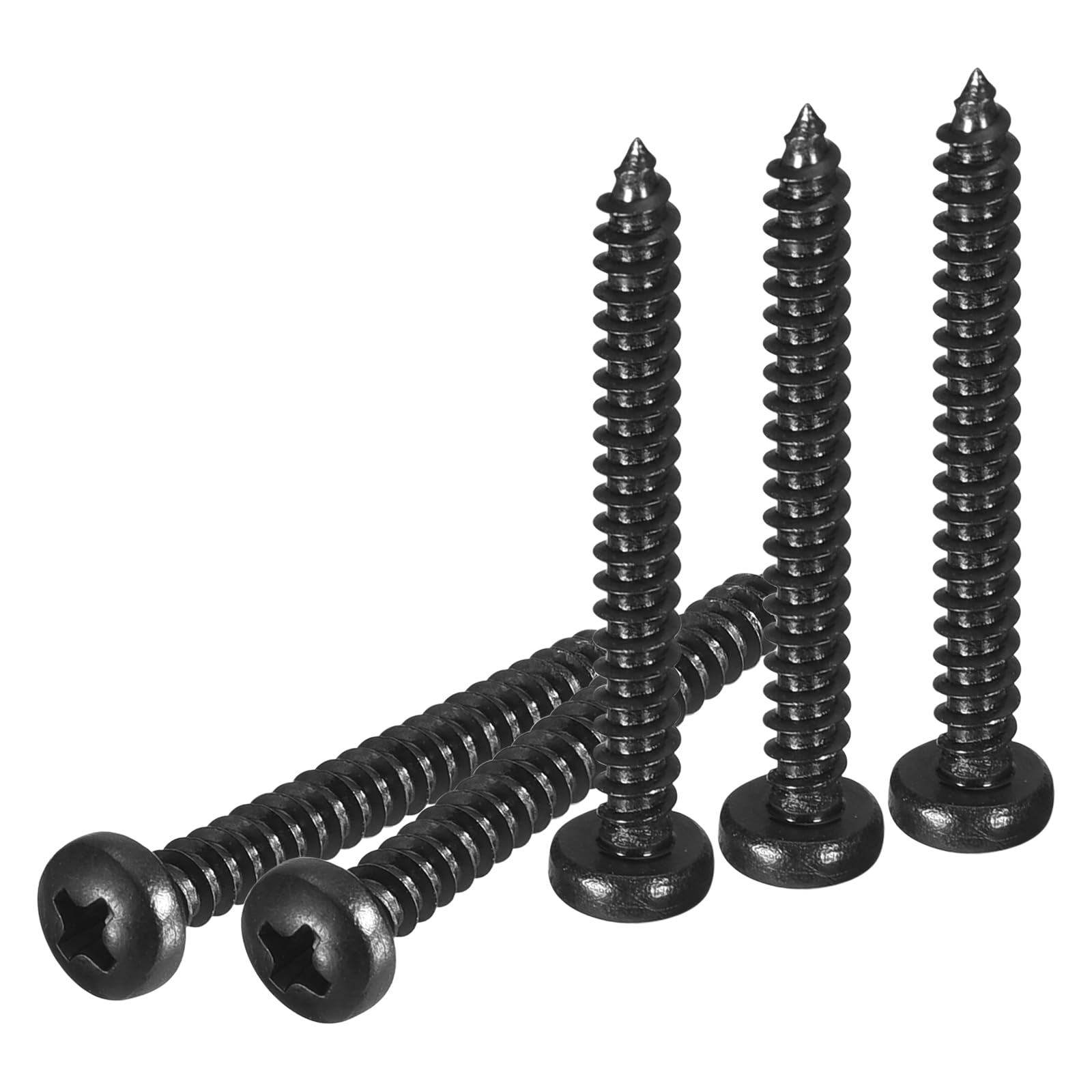 DTGN #4x1" Phillips Pan Head Self-tapping Screw - 100Pack - Black Oxide 304 Stainless Steel Sheet Metal Screws Wood Screws