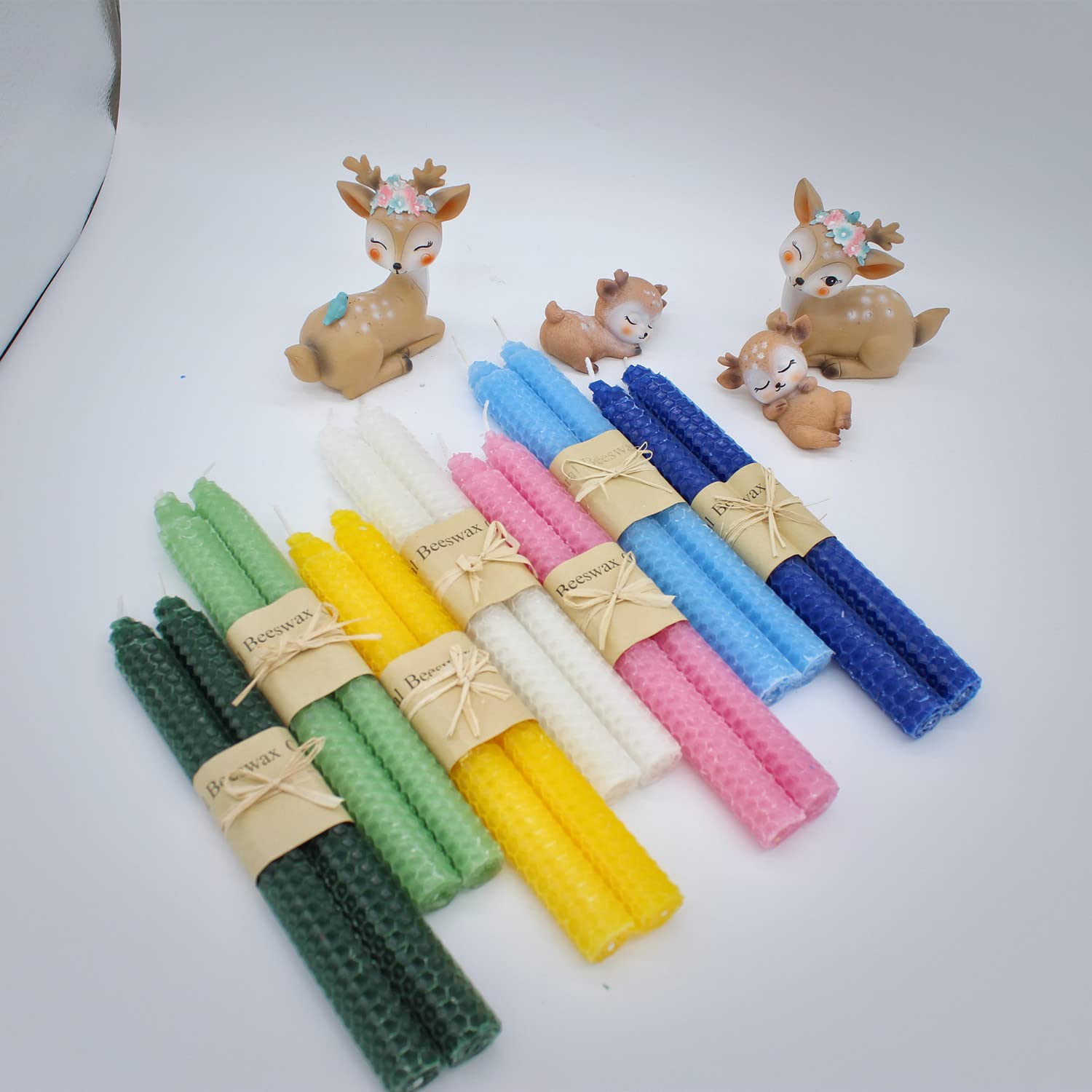 XIANGZHU Set of 14 Colorful Beeswax Taper Candles, 9 Inch Tapered Candles Ideal as Dinner Candles - Image 2