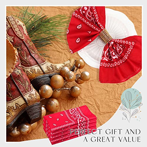 50 Pcs Bandanas Paisley Cowboy Polyester Bandanas Bulk Multi Purpose Headband for Men Women Party Costume4