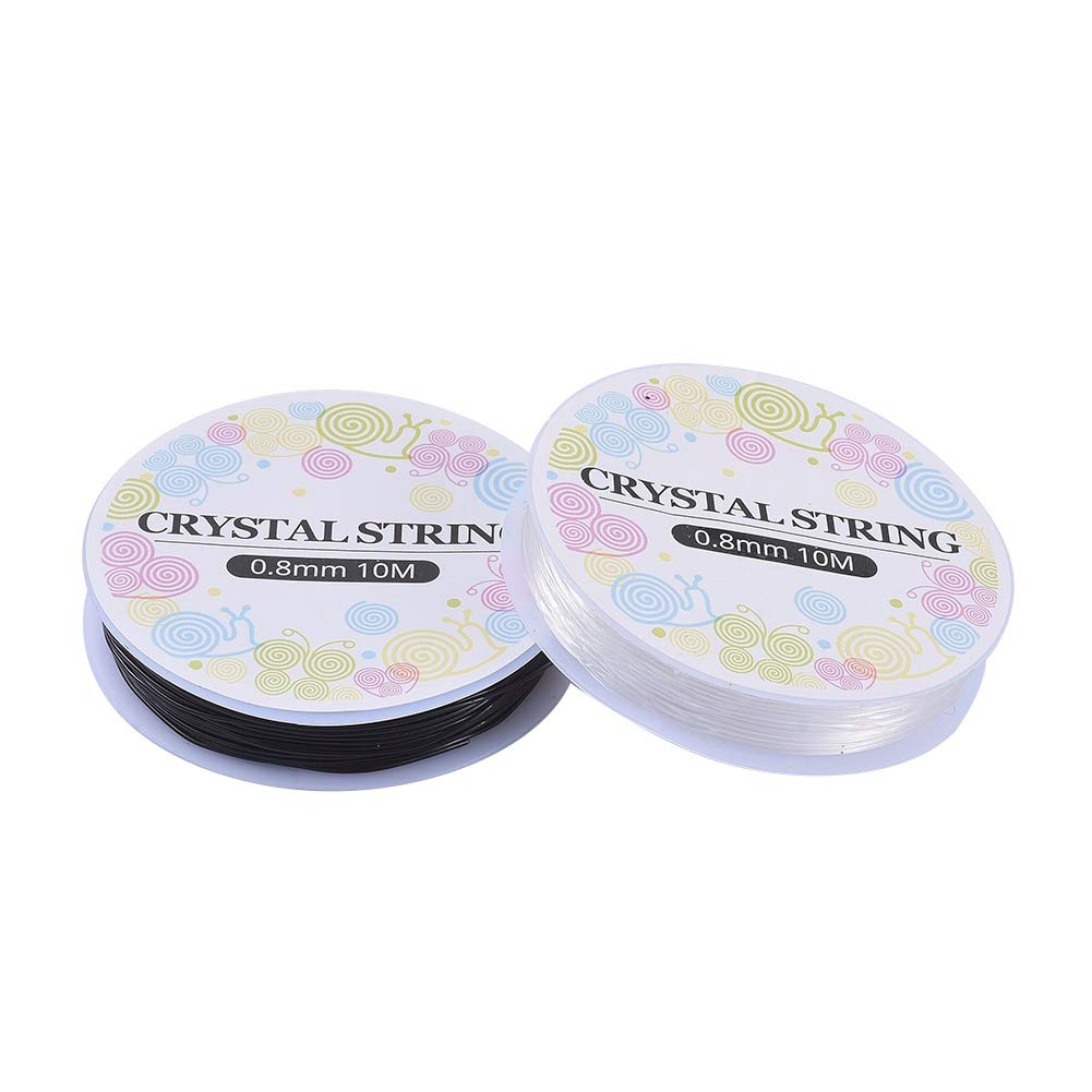 Cheriswelry 10 Rolls Elastic Crystal Thread 0.8mm Stretchy String Bead Cord with Spool for Beaded Jewellery Necklace Bracelet Earring Making