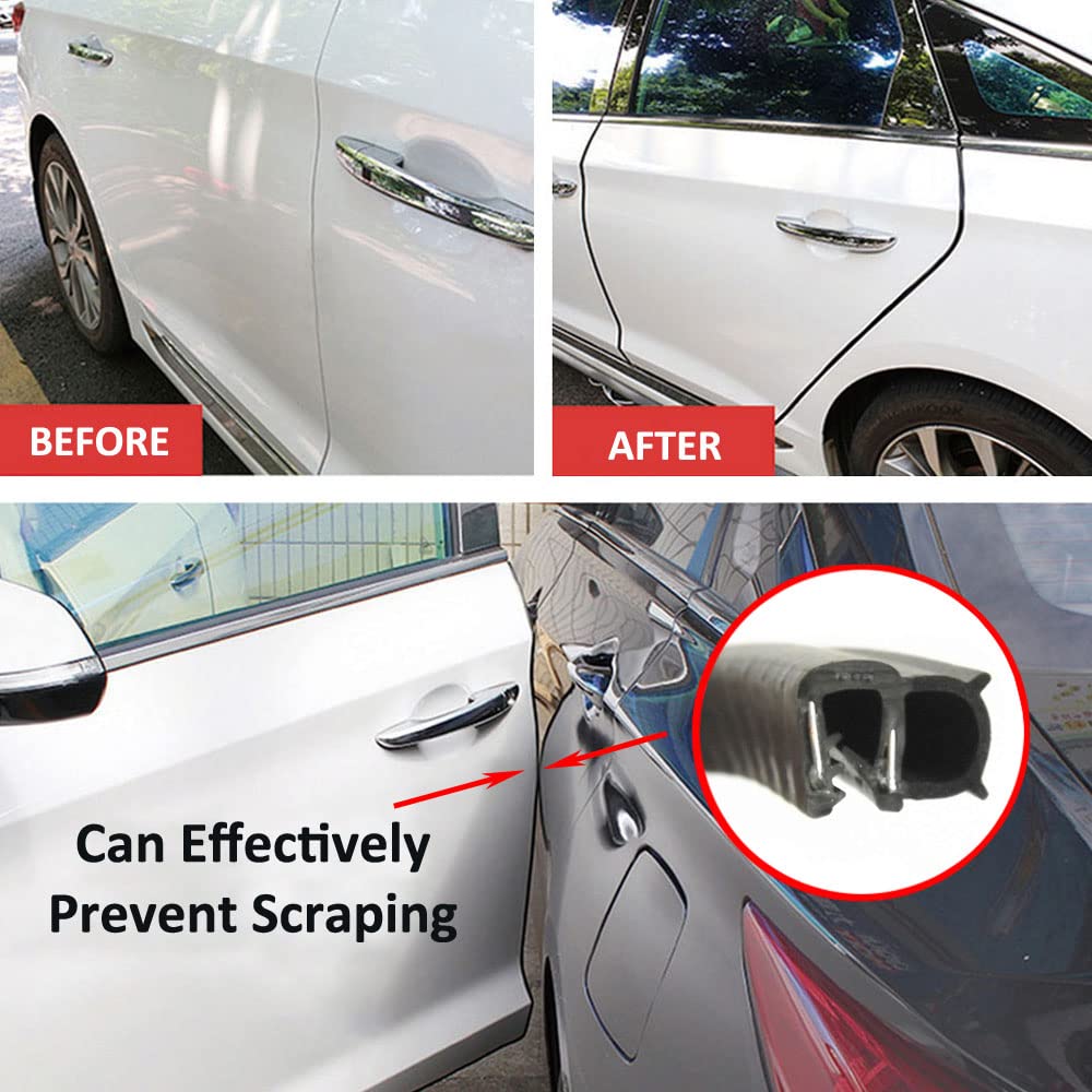 ETOPARS 118" Pulgada Junta de Goma para Puerta de Coche Protector de Bordes Auto Puerta Forma U Tira de Sellado de Puerta con Bombilla Lateral para Coche Barco 14mm X 18mm — view 4