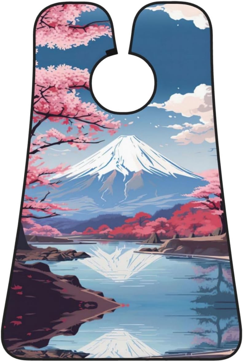 Japan Mount Fuji Landscape Print Beard Bib Apron For Men, Beard Hair Catcher For Men Shaving Trimming,Beard Cape Cloth