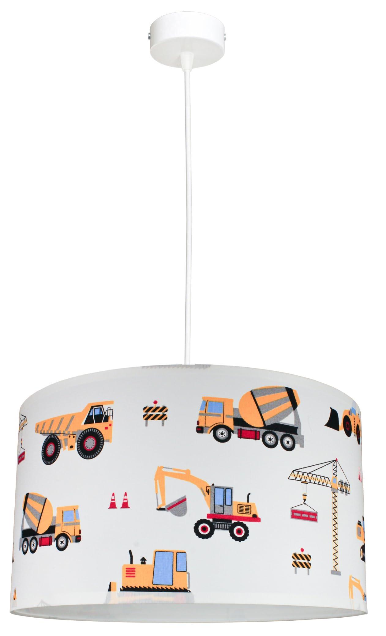 Lampe suspendue abat-jour Excavatrice pour enfants, métal, éclairage unique chambre d'enfant