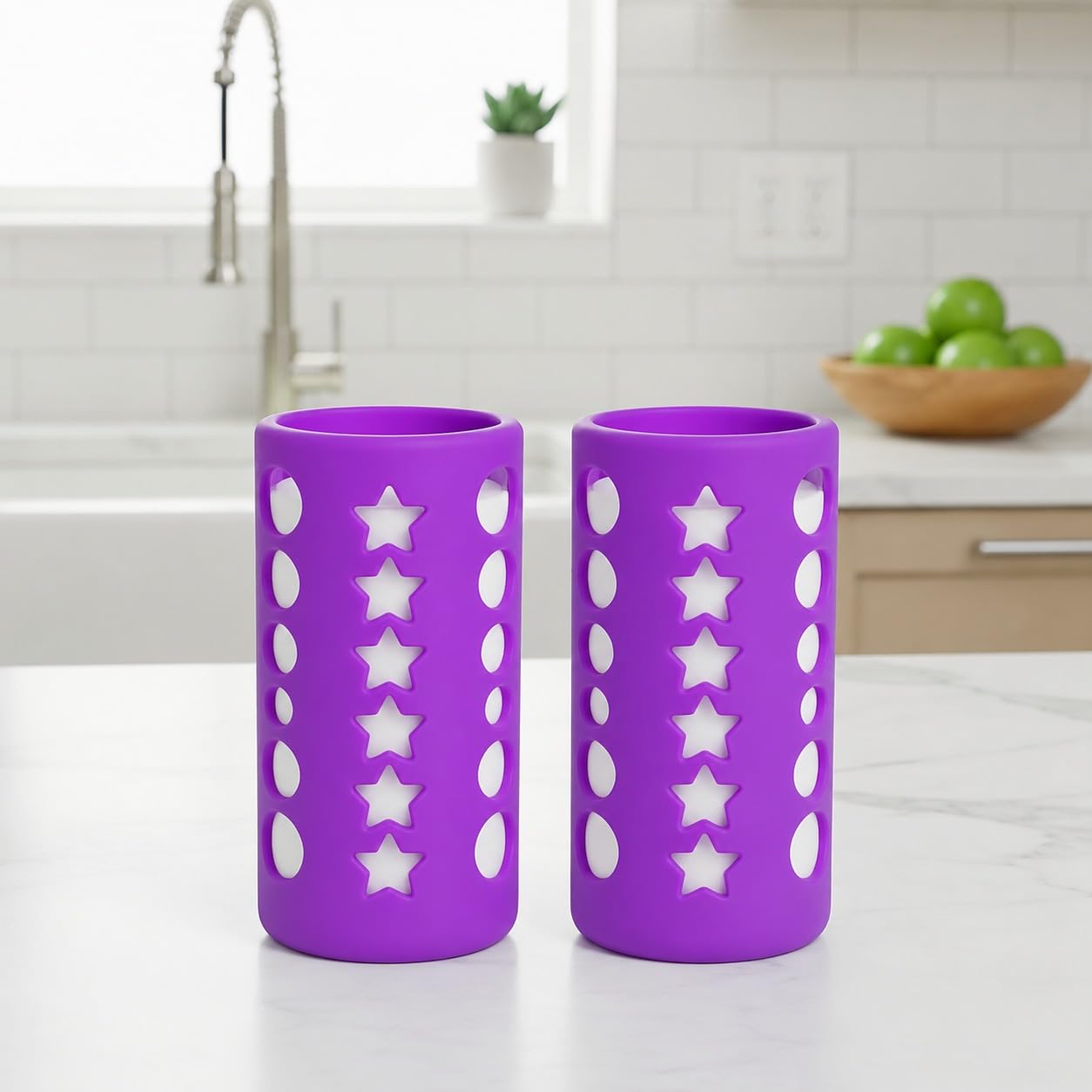 Safe-O-Kid BPA-Free Pure Silicone Bottle Cover – Soft, Non-Toxic, Protective Cover for Baby Bottles, Safe for Little Ones, Durable, Easy to Clean 250 ml, Purple - Pack of 2-picture-26