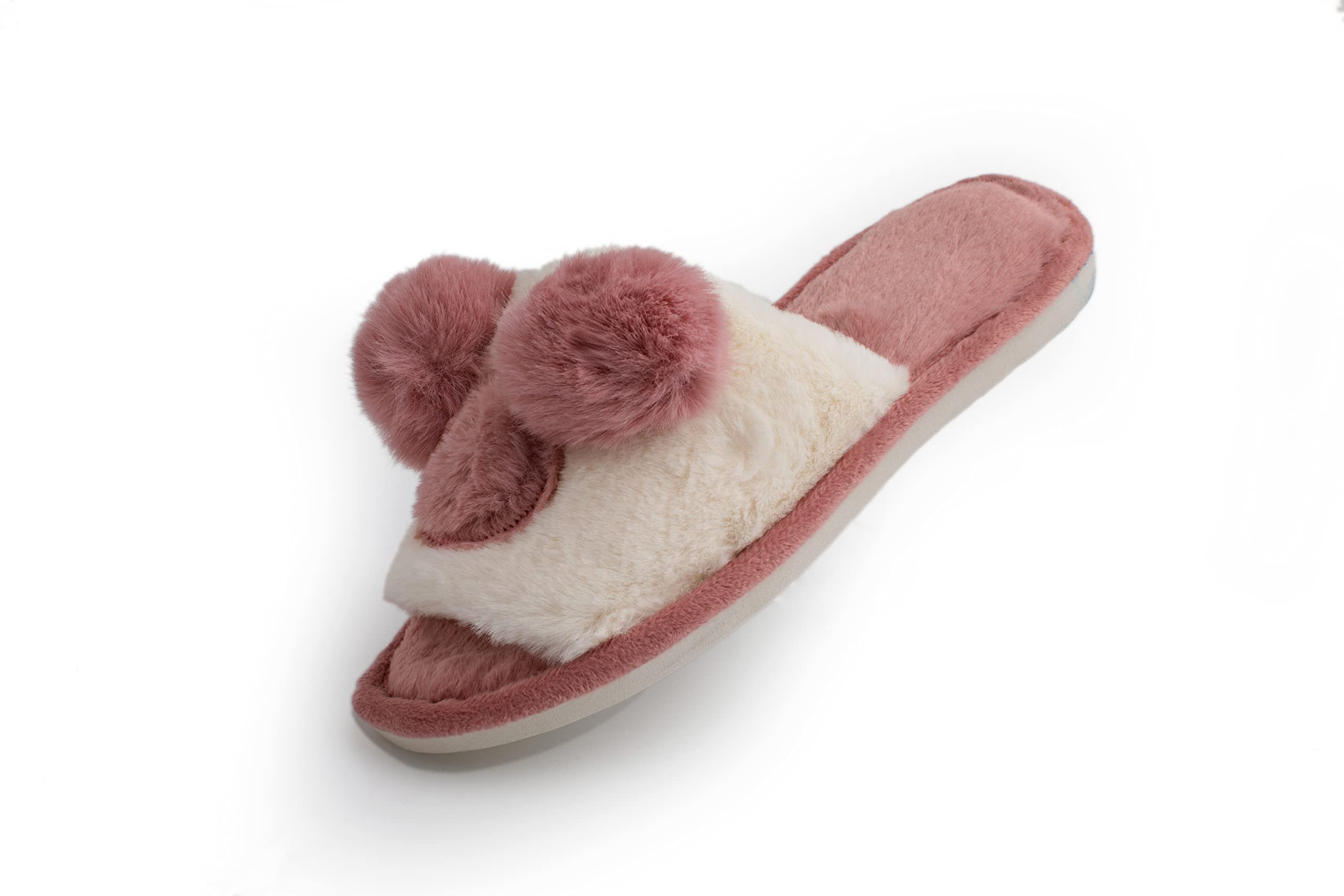 Lucky KidsCute Flower, Slippers for Women Mens, Winter, Warm, Memory, Foam Cotton, Home Slippers, Soft Plush Fleece Slip on, House Slippers for Girls Indoor Outdoor Shoes