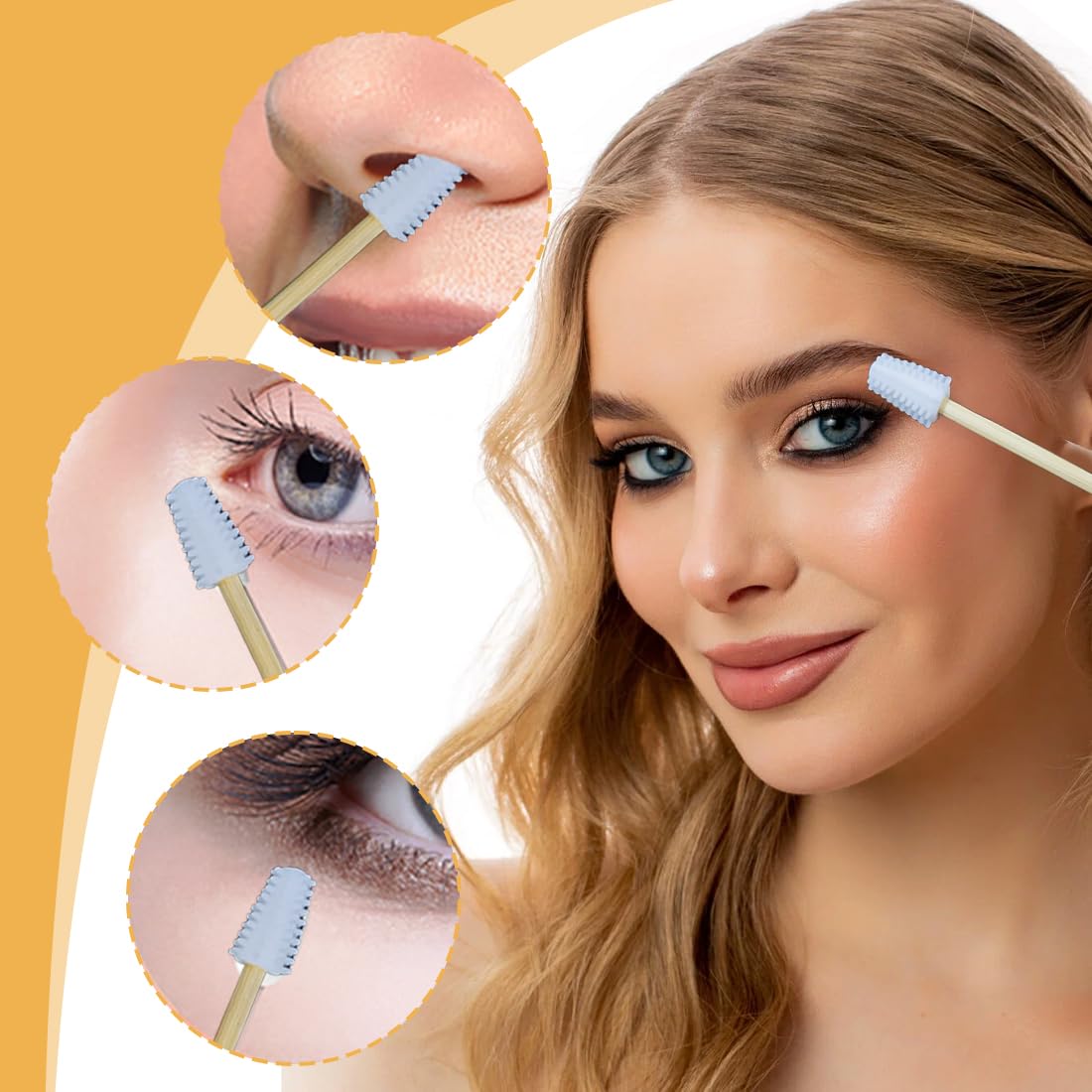 Set di 2 Cotton Fioc Riutilizzabili in Bambù e Silicone con Punta a Spirale per Trucco e Pulizia Orecchie con Custodia Magnetica da Viaggio