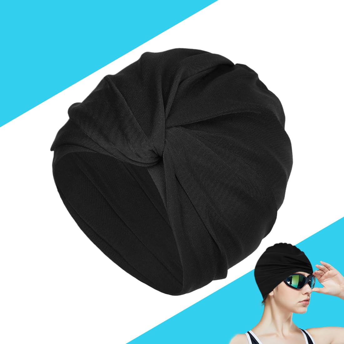 Cuffia Da Nuoto Retrò Per Donne - Plissettata, Elastica, Per Capelli Lunghi, Spiaggia E Spa - Foto 4