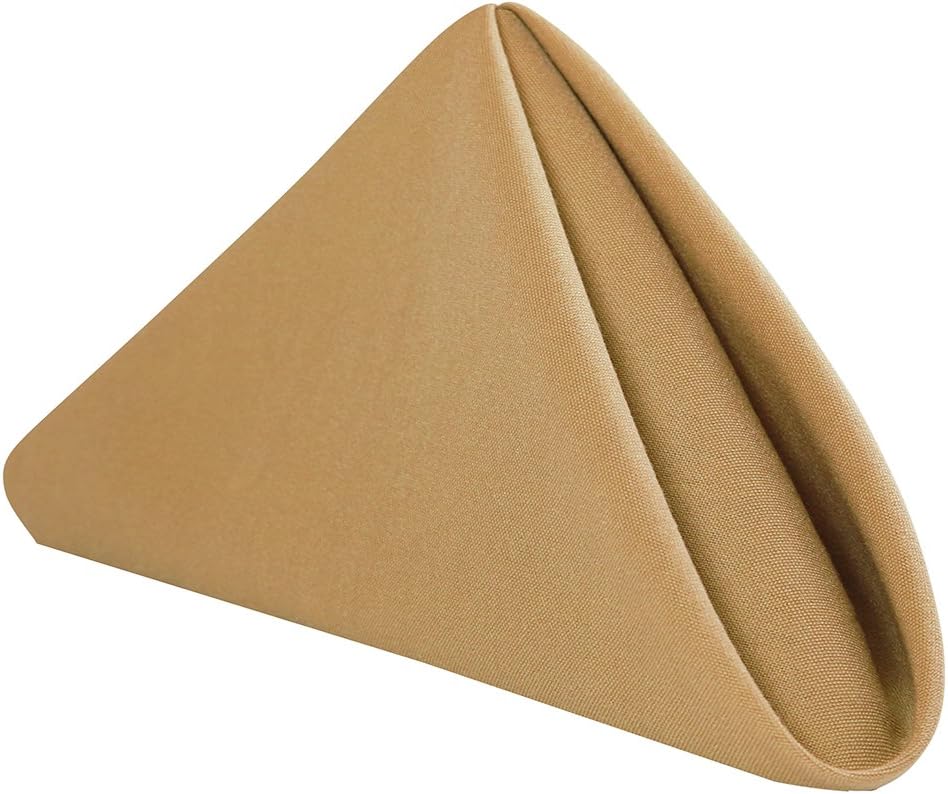 by Sigmatex - Lanier Textiles NK2020SFSW 100% Murata Jet Spun (MJS) Polyester Cloth Napkins, Size: 20” x 20” Finished, Set of 12 (1 Dozen) (Sandalwood)