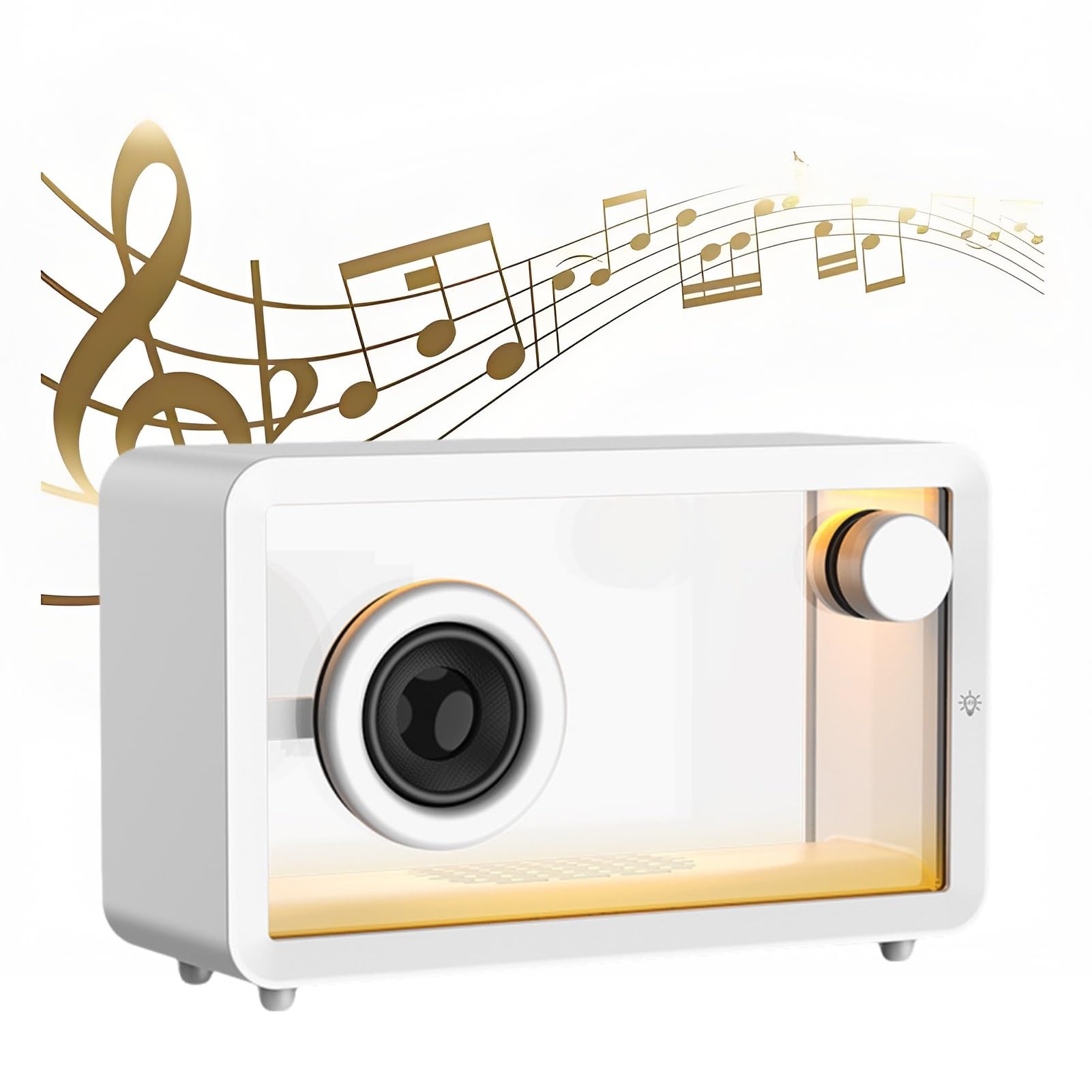 Przenośny Bezprzewodowy Głośnik Bluetooth Odbiornik Stereo Siedmiokolorowy Głośnik Nadaje Się Do Prezentu Urodzinowego W Domu/imprezie/na Świeżym Powietrzu/plaży(White)