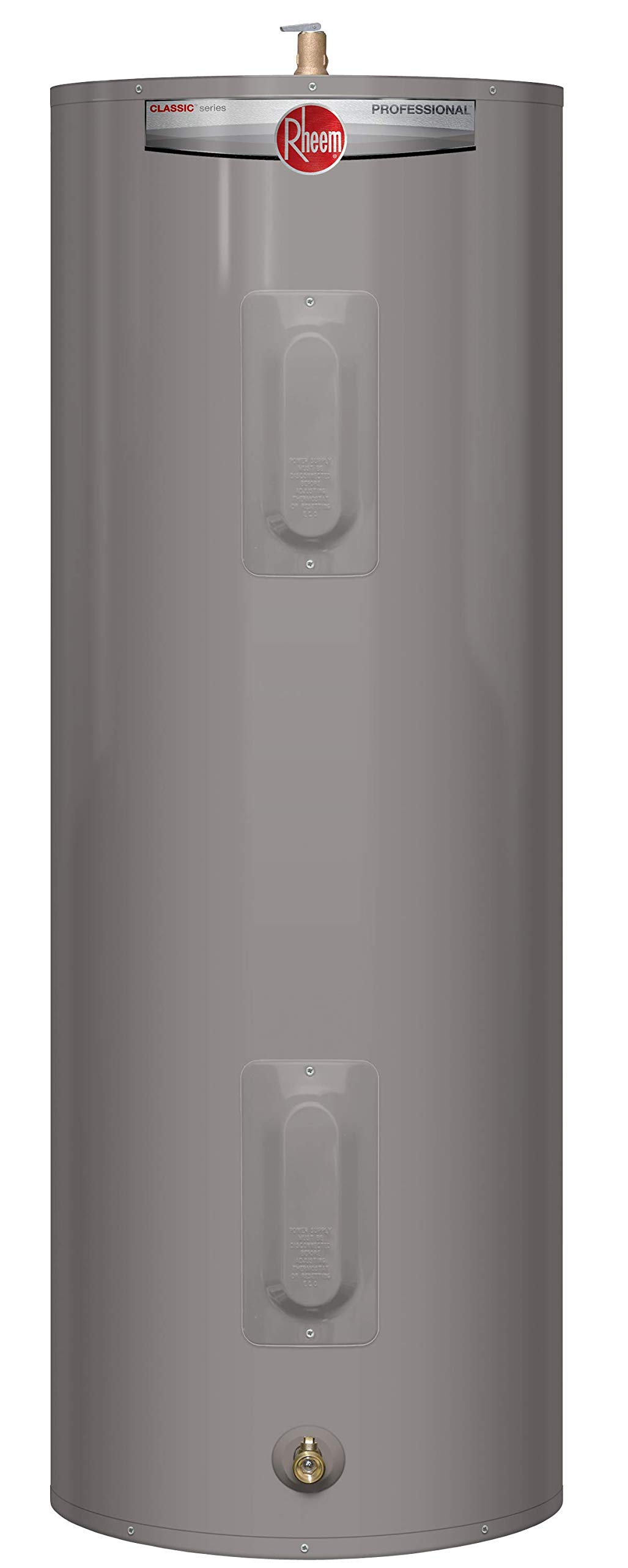 Photo 1 of Rheem PROE50 M2 RH95 50-Gallon Professional Classic Medium Residential Electric Water Heater, Gray; Enhanced-flow Brass Drain Valve; 18.75 Amps; Automatic Thermostat; Anode Rod------PLEASE BRING TRUCK UPON PICK UP ITEM IS XL