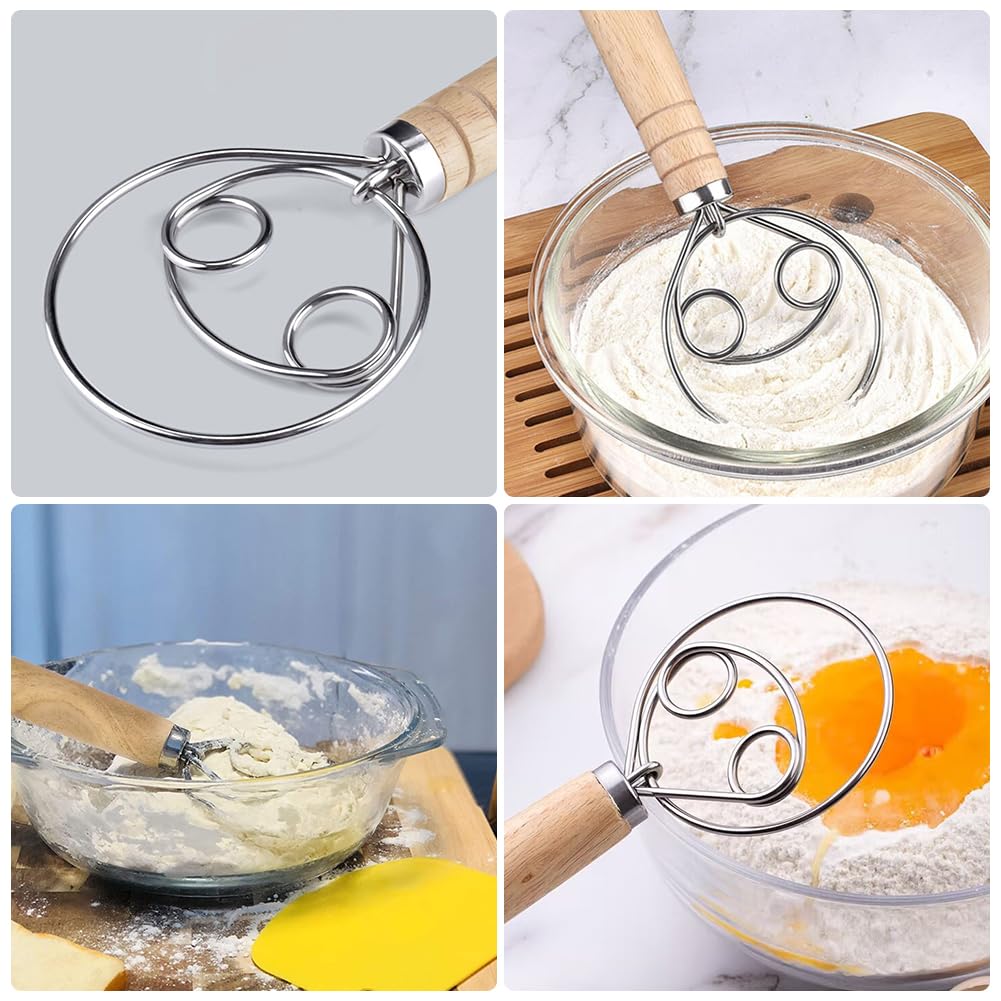 Cuchilla Panadero, Cuchillo para Masa, Cuchillo de Baguette, Mango de Madera Batidora, Batidora Danesa de Masa Manual, Batidora de Masa Manual, Corte de Pan Panaderos, Con 5 Cuchillas, Para Cortar