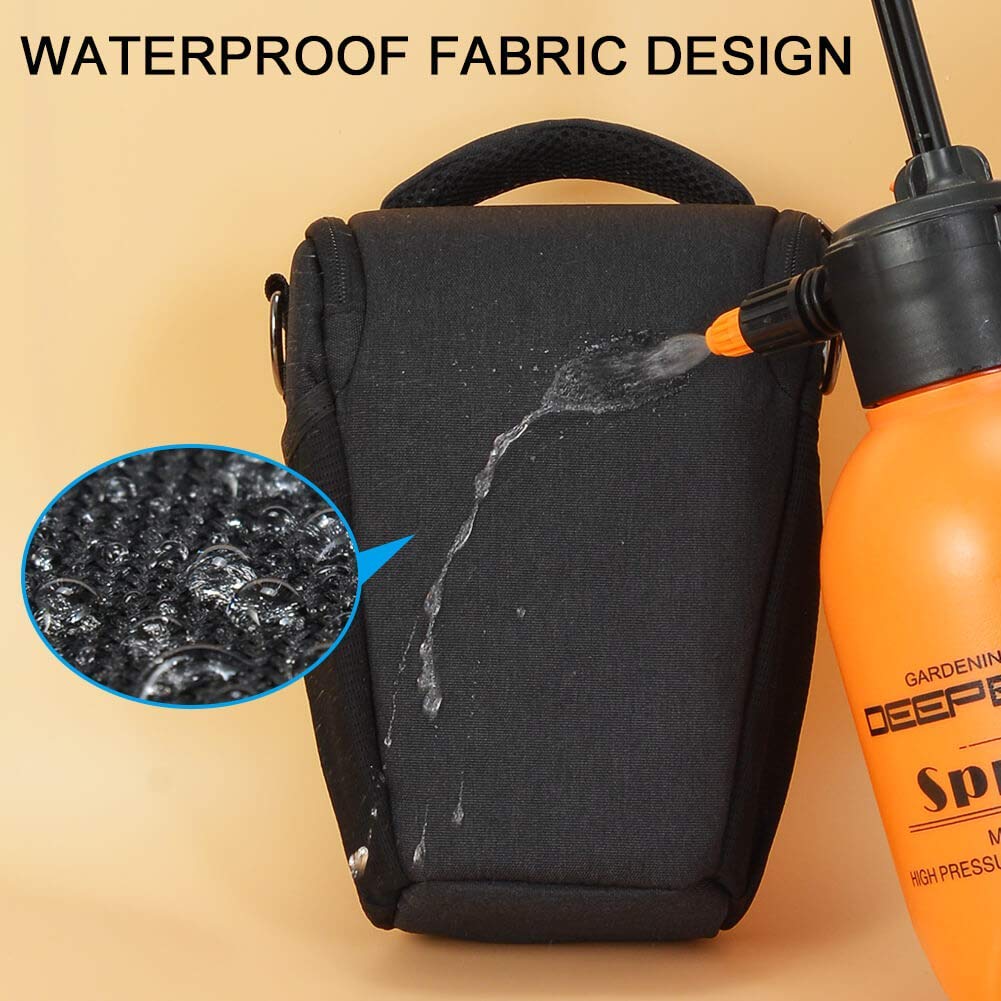 CADeN Kleine DSLR Kameratasche, Kamera Schultertasche für Fotografen, wasserdichte Kameratasche mit Verstellbarem Schultergurt, Für Canon, Nikon und Sony Spiegelreflex- und Systemkameras, Schwarz