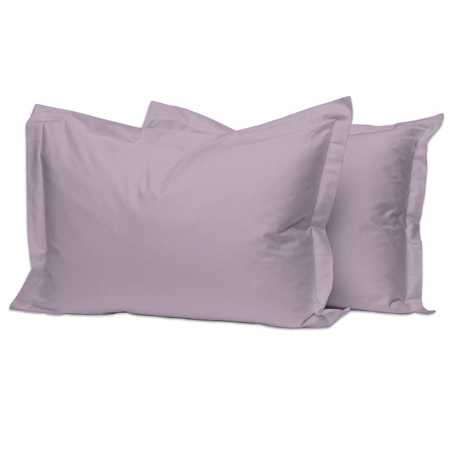 Pizuna 400 Thread Count Cotton Lavender Frost 50X90 Frame Pillow Case 2 Pack, Luxurious Soft Sateen 100% Long Staple Cotton 2 Pillow Covers (100% Cotton 2 PC Pillowcases 50x90 + 5)…