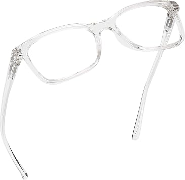 Readerest Blue Light Blocking Glasses Thin Reflective Lens, Anti-Glare Computer Eyeglasses, UV Protection, Eye Strain Relief Clear, 1.0 Magnification